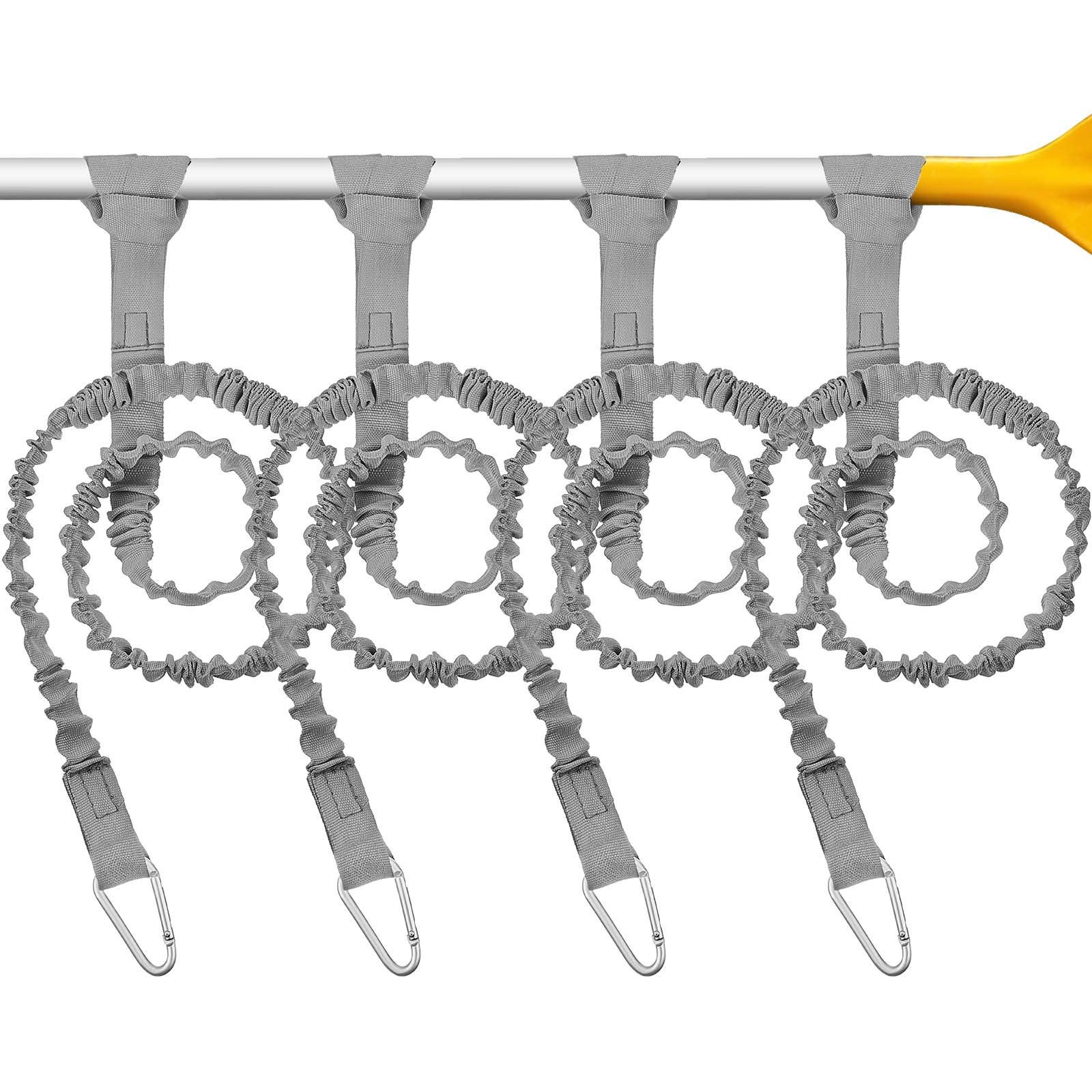 Sumind 4 Pieces Kayak Paddle Leash Kayak Rod Leash Kayak Paddle Lanyard Stretchable Coiled Lanyard Leash Kayak Accessories for Kayak and Paddles (Gray)