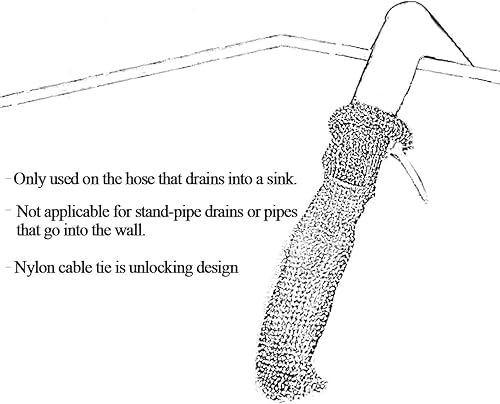 Miniatura 5 de Wobe - Paquete de 12 trampas de pelusa para lavadora con 12 bridas de nailon, malla para lavandería, fregadero, manguera de drenaje, filtro para la