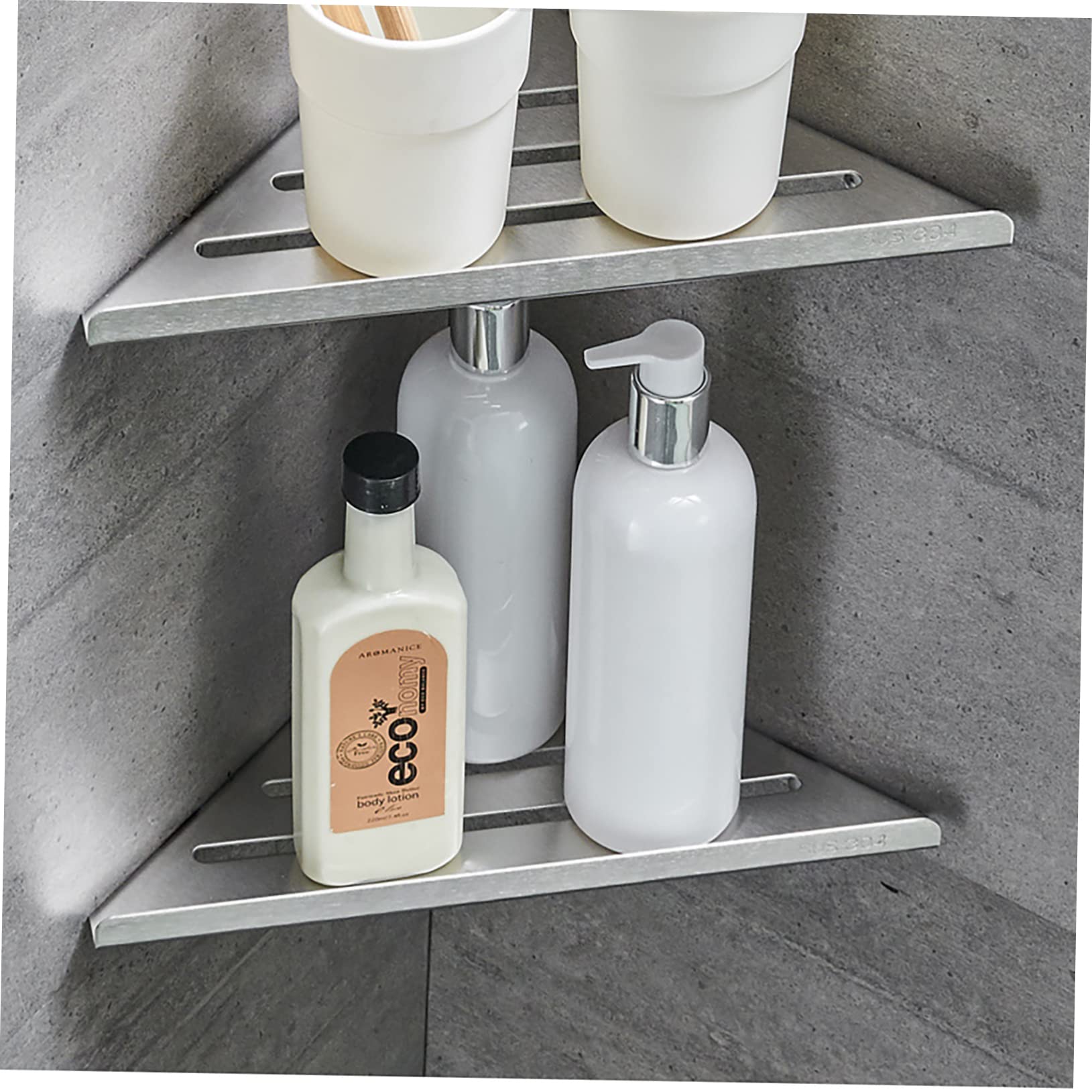 Zerodeko Scaffale Angolare Doccia in Acciaio 304 Per Bagno, Mensola Per Shampoo e Accessori, Organizer Senza Foratura Per Spazio Ristretto
