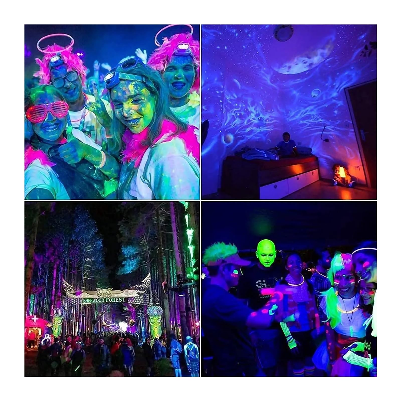 Resina Fotosensible Solidificada 4 Uds 50W/100W luz negra UV LED luz negra IP65 impermeable for fiesta de Halloween resplandor DJ Disco pintura corporal luz de inundación púrpura al aire libre para re