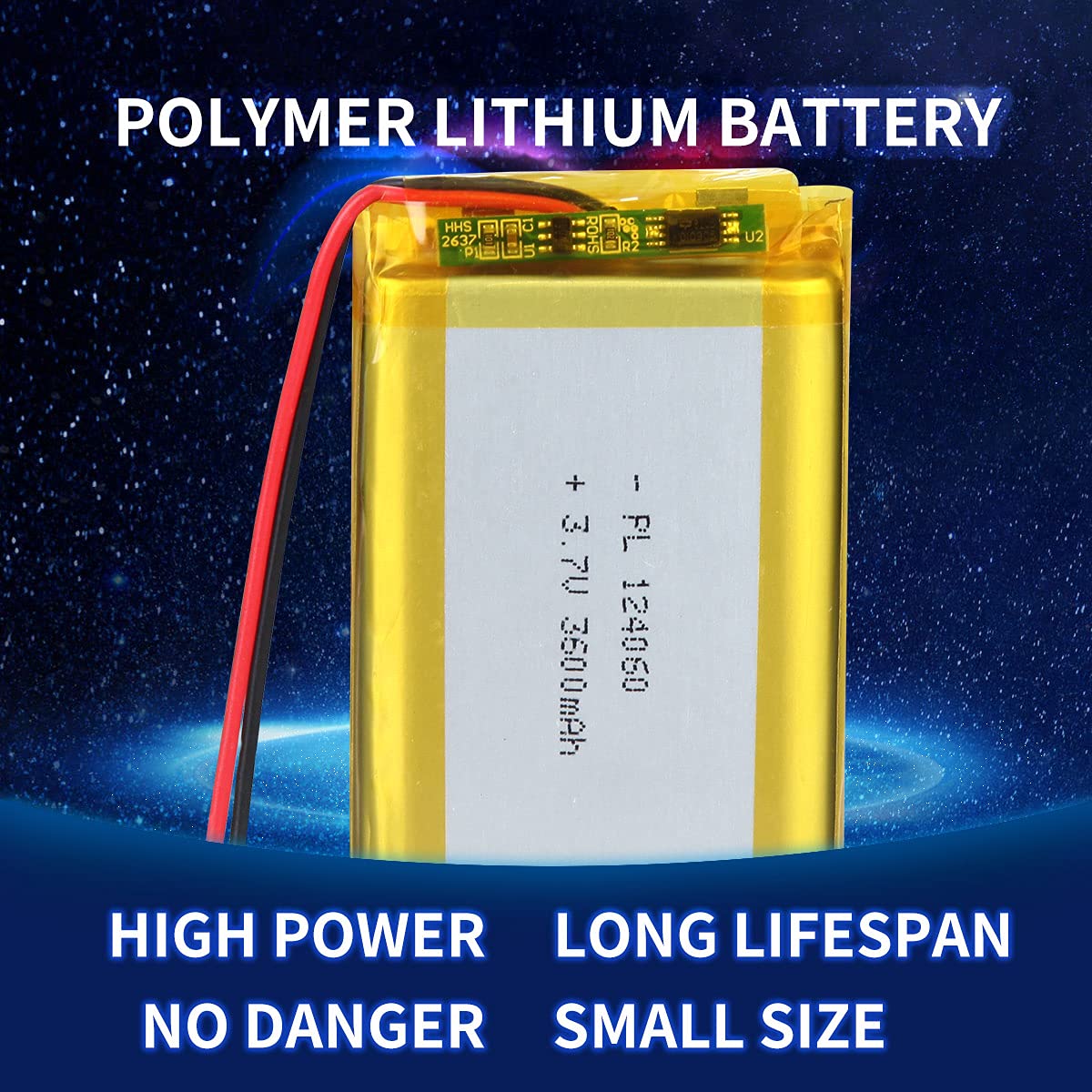 Batteria Ricaricabile Da 3,7 V 3600 MAh Con Spina SM 2P