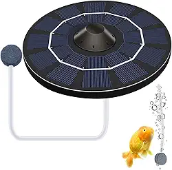 Aerador de bomba de ar de aquário, bomba aeradora solar de aquário 6 ,5w, bolha de tanque de peixes, aerador solar silencioso para lago de pesca de lagoa, aumenta o oxigênio