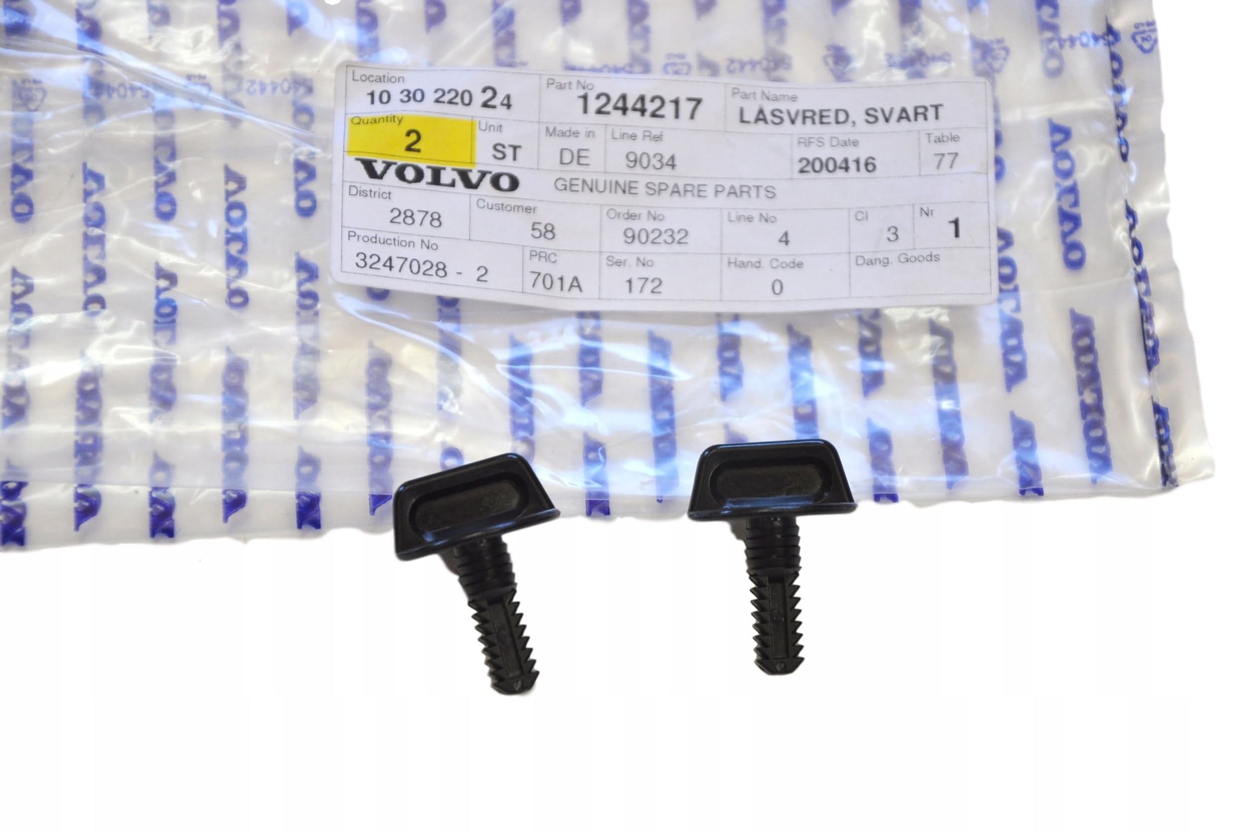VOLVO V90 940 960 - Morsetto per tappezzeria OE 1244217