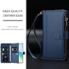 Funda Tipo Cartera con Cremallera para Xiaomi Poco X3, Cubierta de Cuero PU Tipo Flip, con 9 Ranuras para Tarjetas y Soporte, con Cordón Colgante, Resistente a Golpes, para Hombre y Mujer (Azul Oscuro) 7