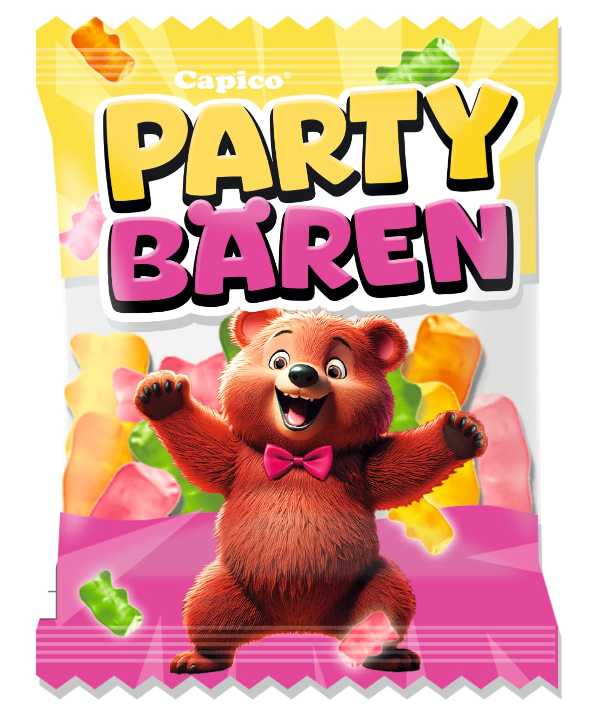 Capico Party Bären Gummibärchen Mix 100 Minibeutel (6 x 680g) einzeln verpackt perfekt geeignet als Wurfmaterial für Karneval, Süßigkeiten Großpackung, Give-away/Halal