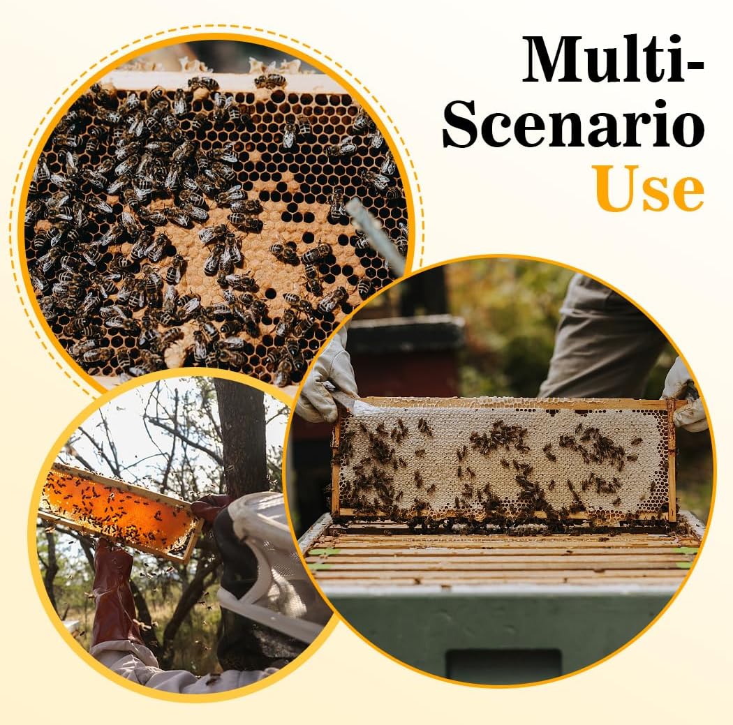 POLLIBEE Deep Brood Bee Frames and Wax Foundations,10 Pack Honey Beehive Frames with Beeswax Coated Food Grade Foundation Sheets, 9-1/8-Inch (Black - Image 6