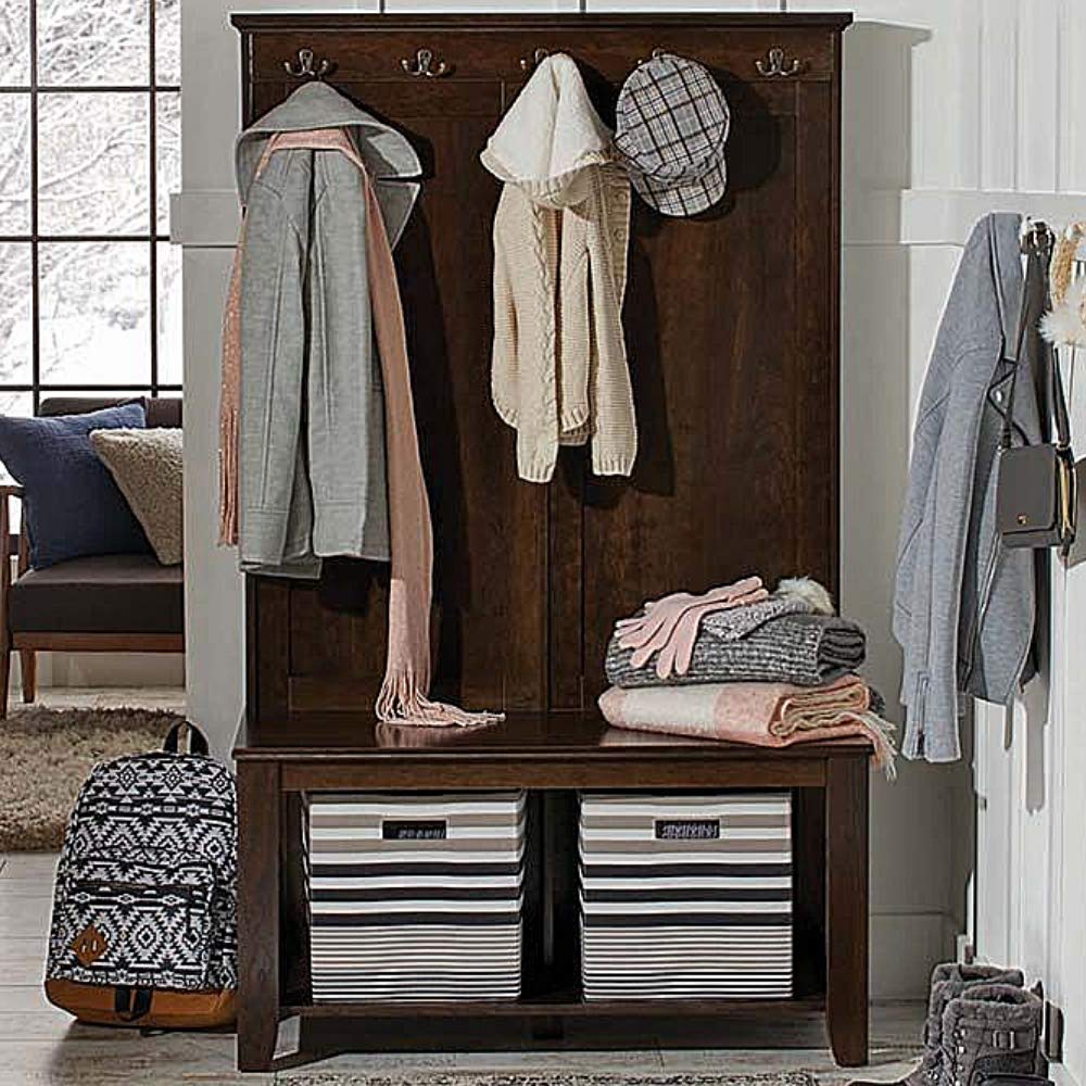 Hall Tree Bench with Storage Entryway Shoe Rack Rustic Entry Bench Seat