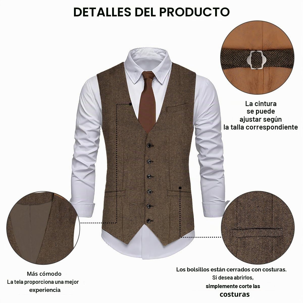 Disfraz de los años 20 para hombre, chaleco con accesorios, lupa, muleta, reloj de bolsillo, barba, boina, gafas, alfiler de corbata para disfraz de mafia, disfraz de 1920S, gángster, Peaky Blinders