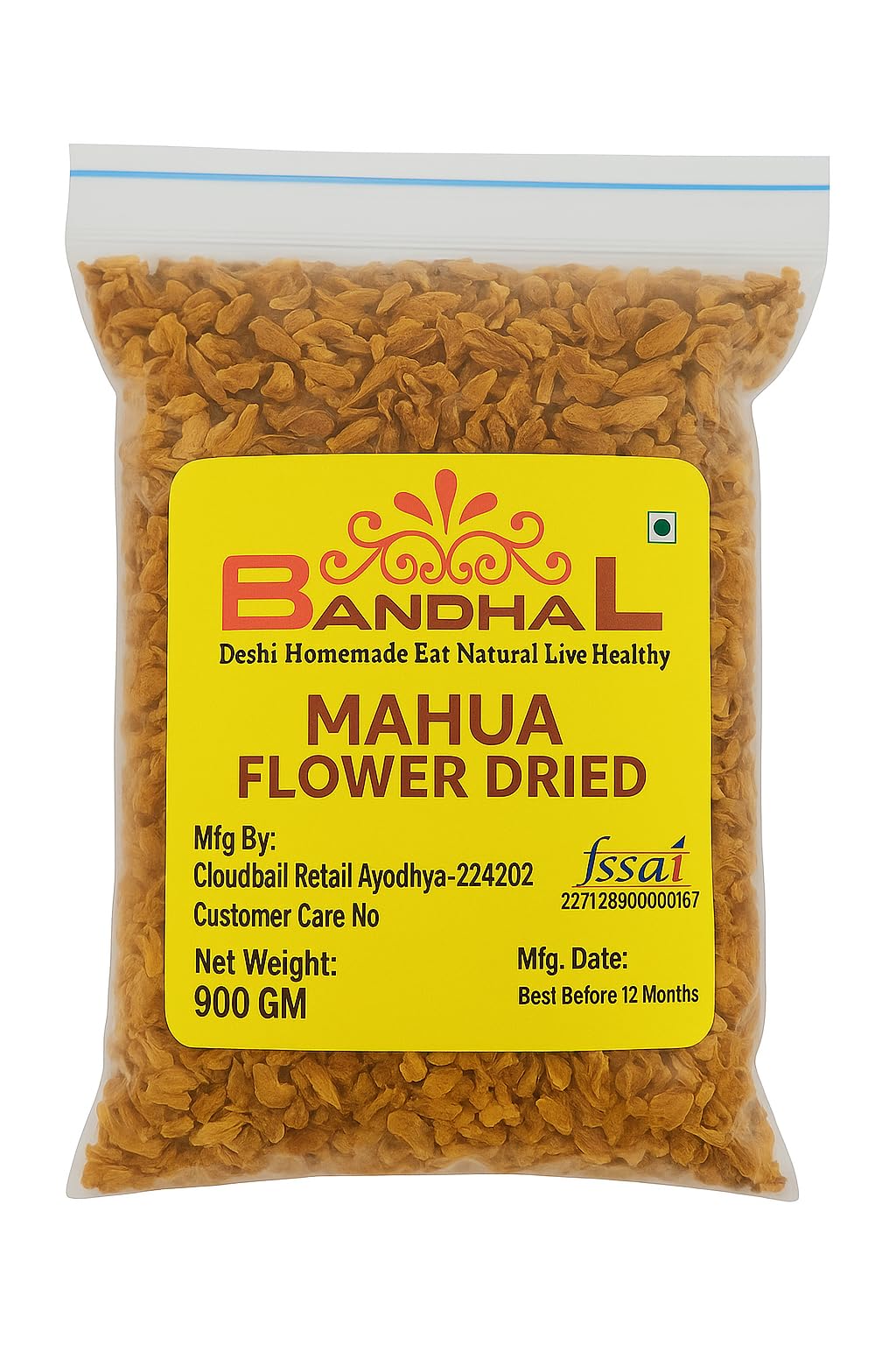 BANDHAL Mahua Flower Dried 900 Gm. (Madhuca Longifolia) Phool Mahua - Mahuya Flower - Madhuca Indica Mahua Fruit From Village Tree
