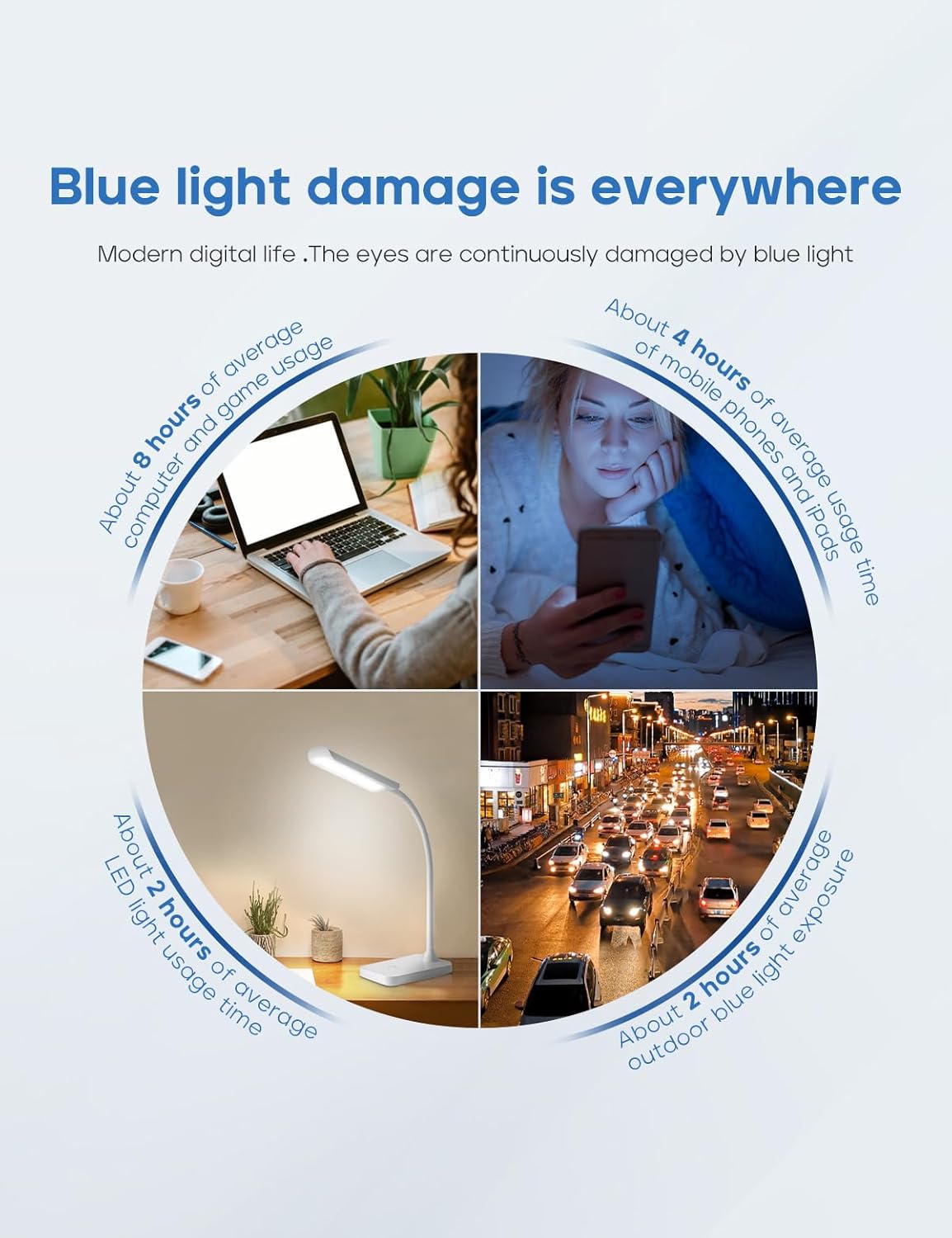 Blue Blocker Glasses for Men Metal Browline Computer Gaming Glasses Filter Blue Ray (Silver Metal/Gray Crystal TR90 Eyeglasses) - Image 4