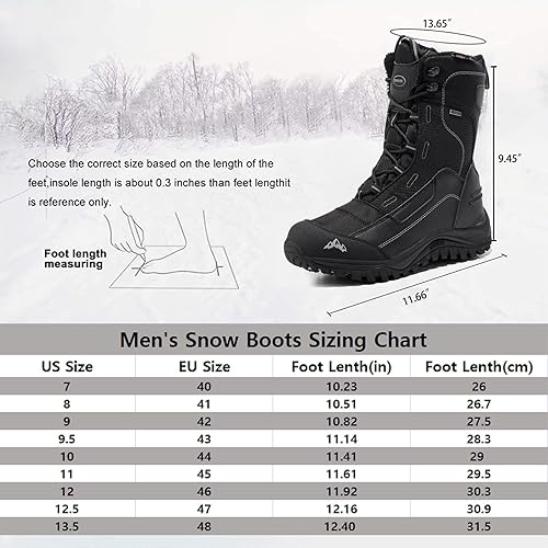 Miniatura 6 de ROCKMARK Botas de nieve de invierno para hombre, para exteriores, cálidas, de media pantorrilla, impermeables, duraderas, antideslizantes, cálidas,