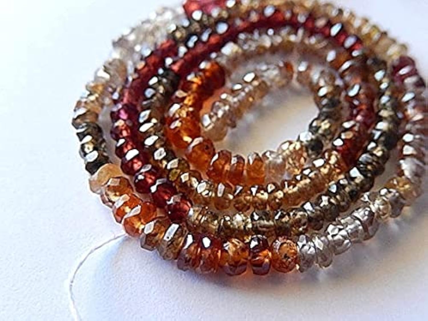 Tourmaline Petro naturelle en fil de perles facettées haut de gamme 13"