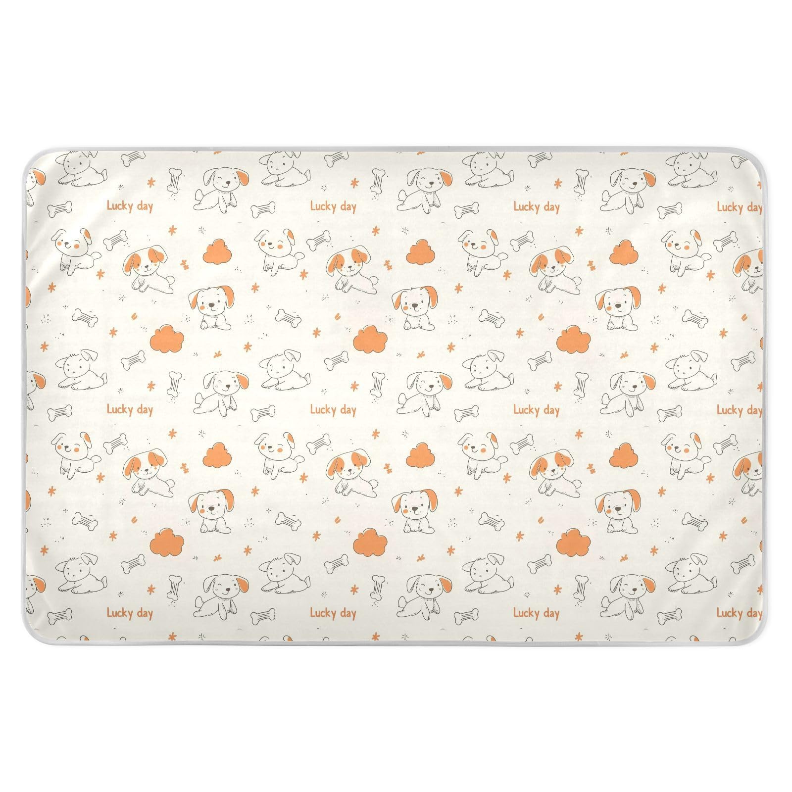 Cute Cartoon Dogs Potty Training Pad Soft Absorbent Sheet Cover Underpads Machine Washable Bed Liners for Infant Toddler , 52