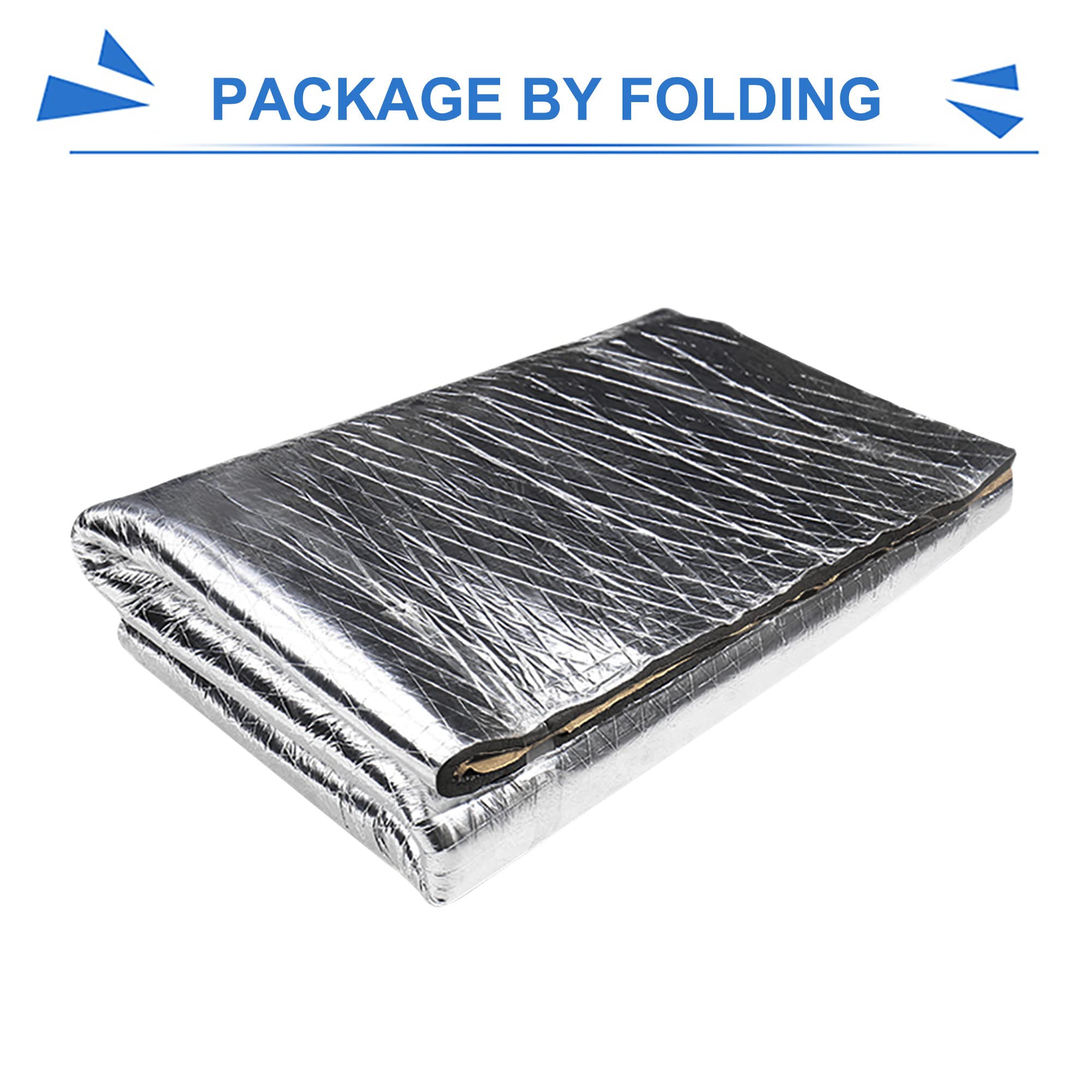 sourcing map 1.52㎡ 5mm Aluminio Auto Sonido Aislamiento Alfombrilla Aislante Térmico Acústico Insonorización con Rodillo Empuje Herramienta 5mmx152x100cm