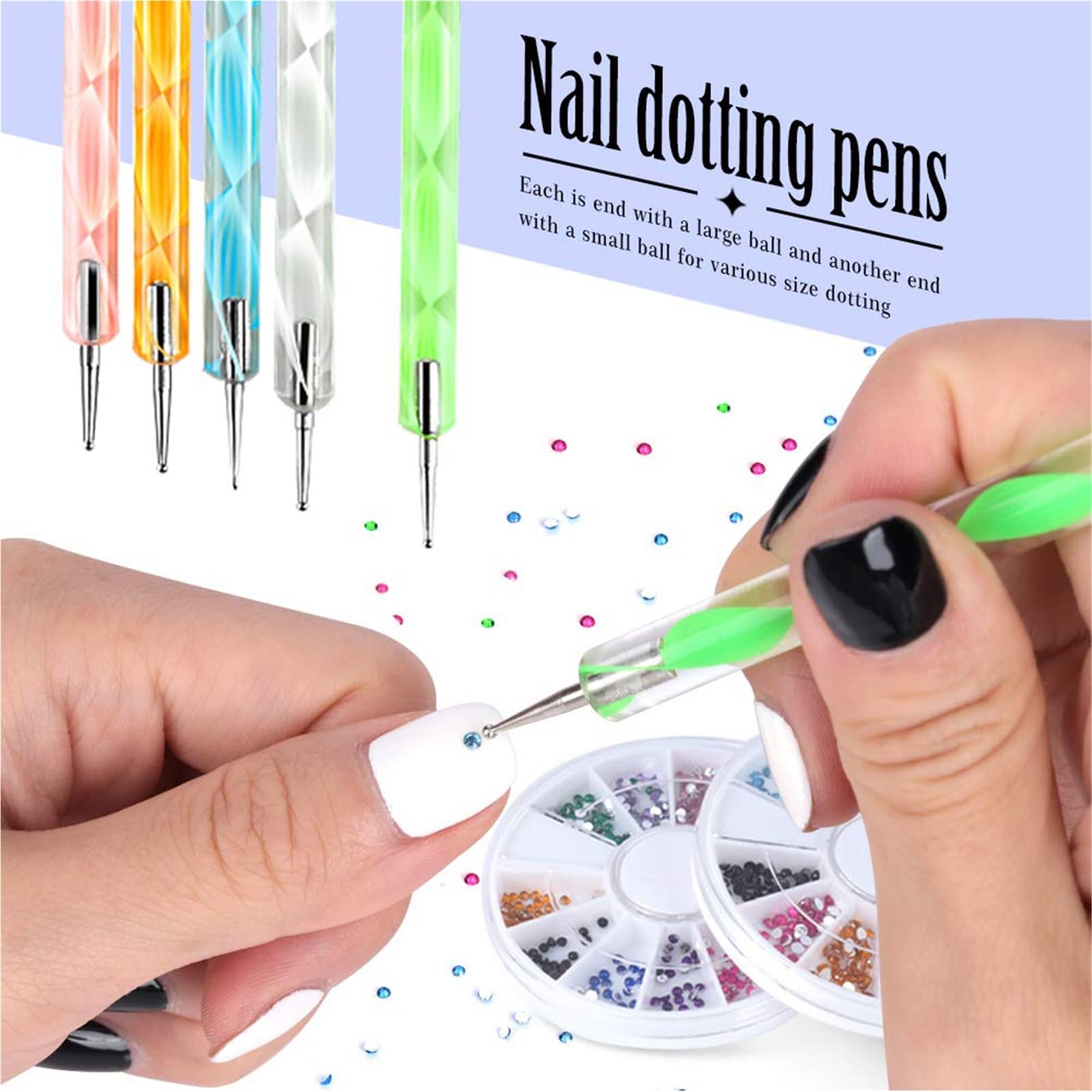 Nagel Pinsel 30-teiliges Gel-Nagelkunst-Pinselset for Punktieren, Malen, Zeichnen und Polieren