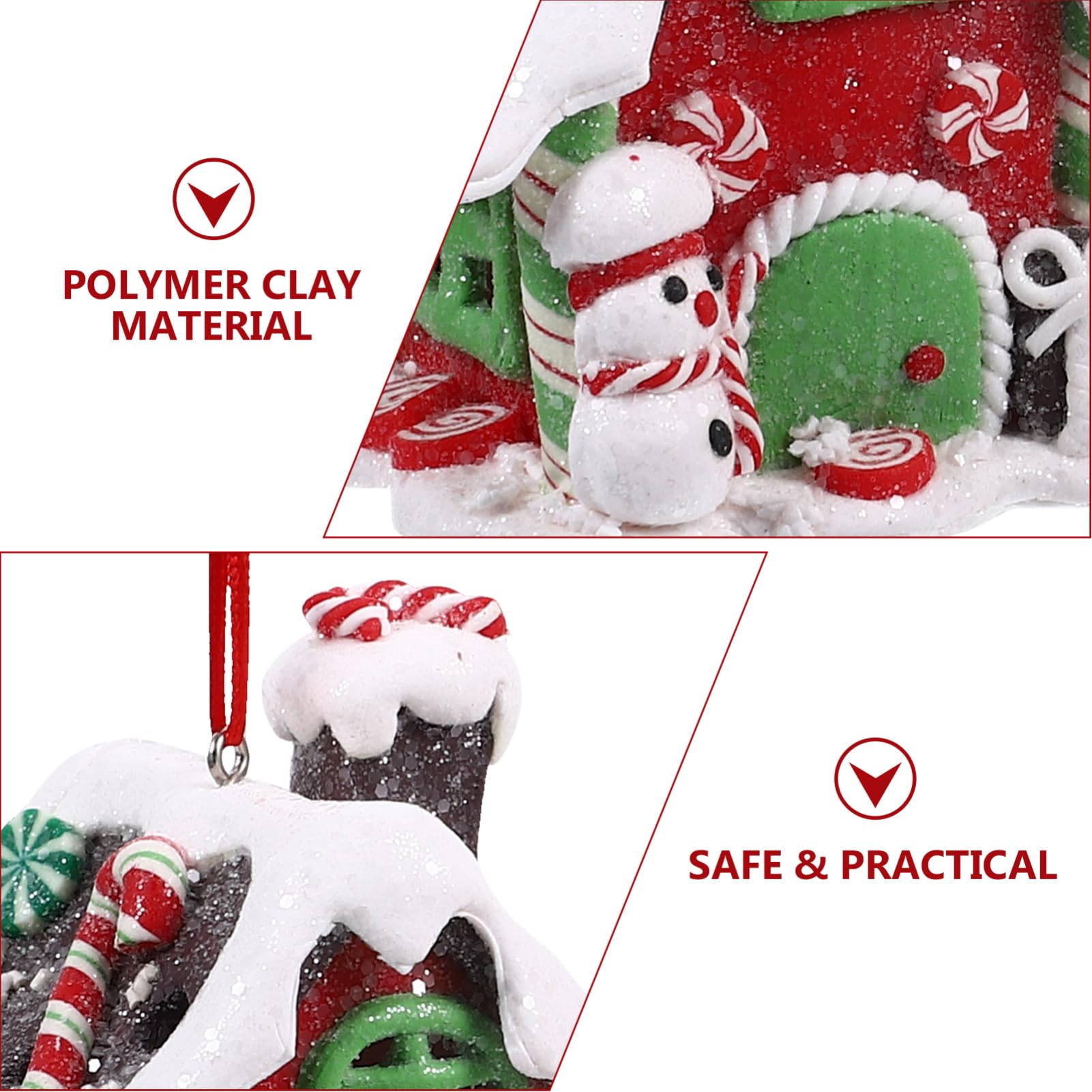 FONDOTIN 2pcs Lighted Christmas Tabletop Decor Polymer Christmas Village Ornaments for Festive Home Decoration for Tabletops and Entryways