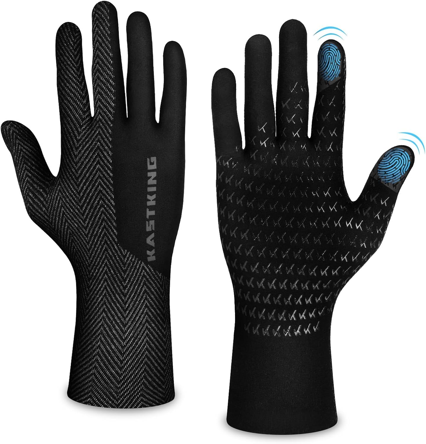 KastKing Grip Logic Full Finger Compression Glove Liners,Micro-Seam Construction,Touch Screen Fishing Gloves for Men & Women,4-Way Stretch Lightweight Winter Gloves for Outdoor Activities
