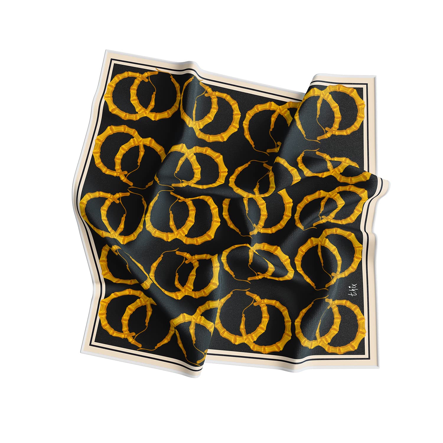 100% Silk Twill Luxury Scarves For Hair, Neck, Handbag, Arm and More 30 x 30" (75 x 75CM) Square