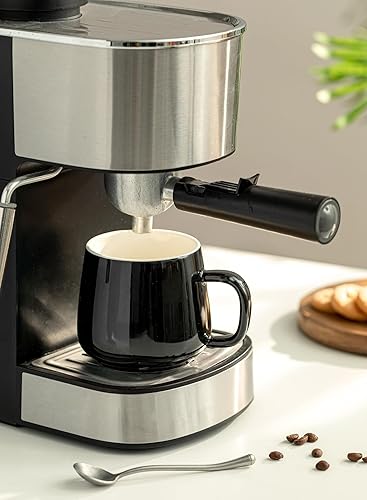 Miniatura 7 de Teocera Juego de tazas de café de cerámica de 4 a 12 onzas con asas grandes para bebidas calientes o frías como café con leche, cacao, té o jugo,