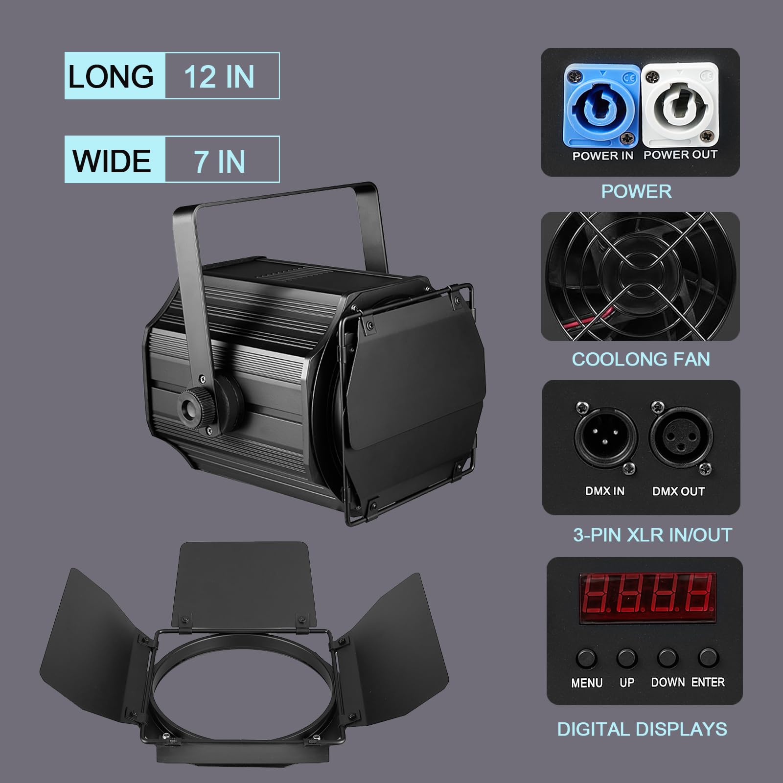 Amazon.com: 200W LED Stage Light, COB Par Lights with Barn Doors