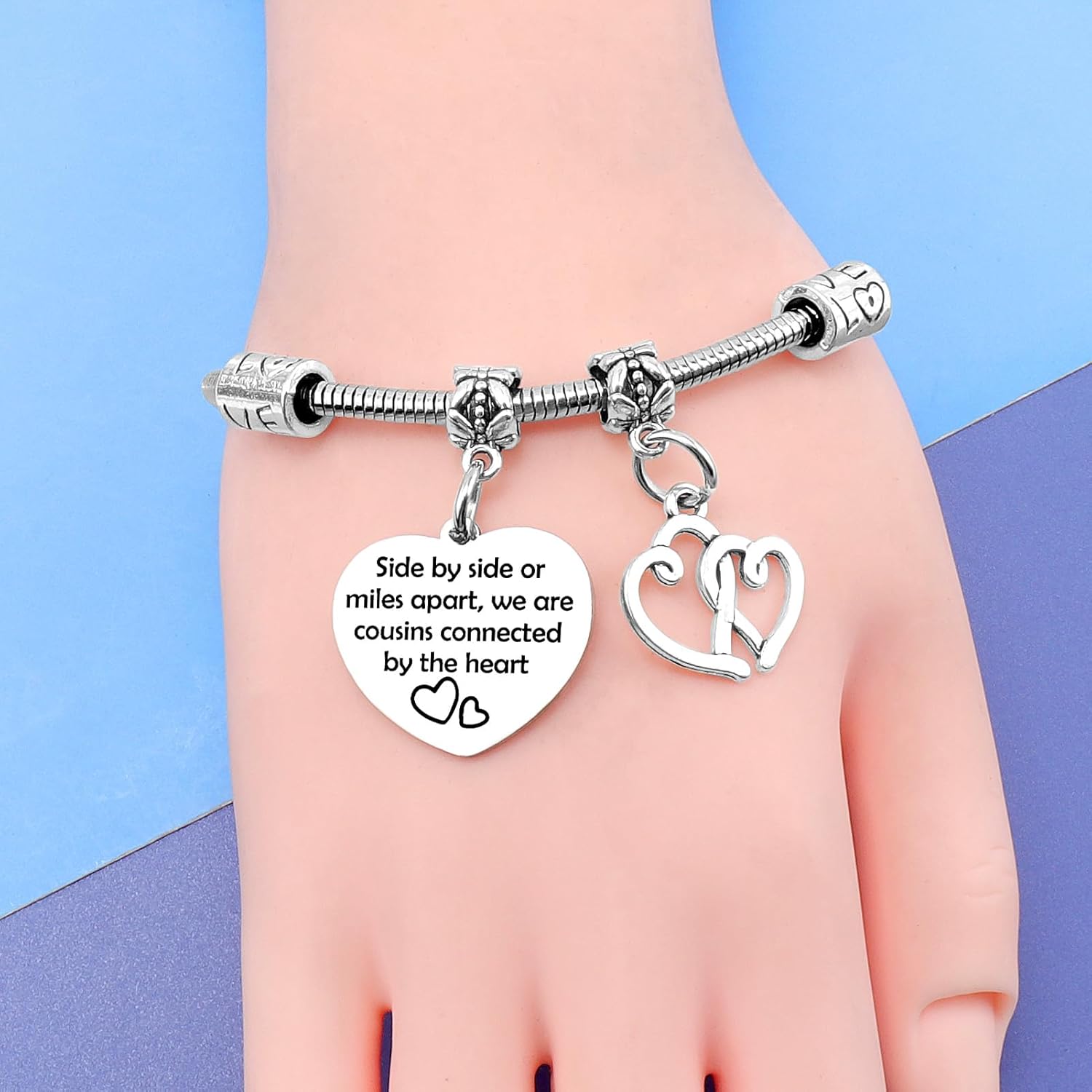 Cousins Bracelets for Women Stainless Steel Bracelets Happy Birthday Cousin Gift Female Cousin Bracelet Cousins Birthday Gifts for Women Inspirational Gifts for Friends Woman Christmas Friendship Gift - Image 2