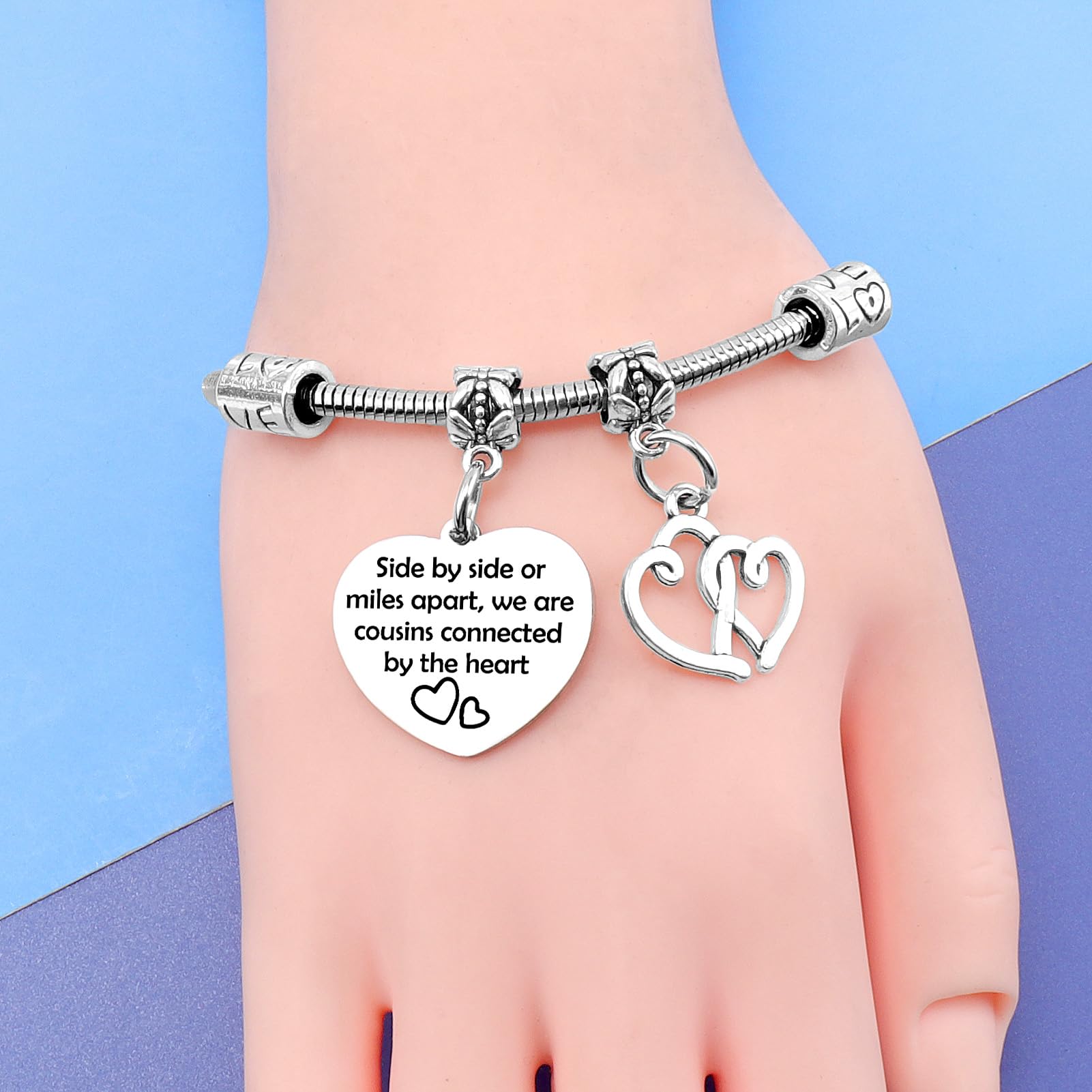 Cousins Bracelets for Women Stainless Steel Bracelets Happy Birthday Cousin Gift Female Cousin Bracelet Cousins Birthday Gifts for Women Inspirational Gifts for Friends Woman Christmas Friendship Gift