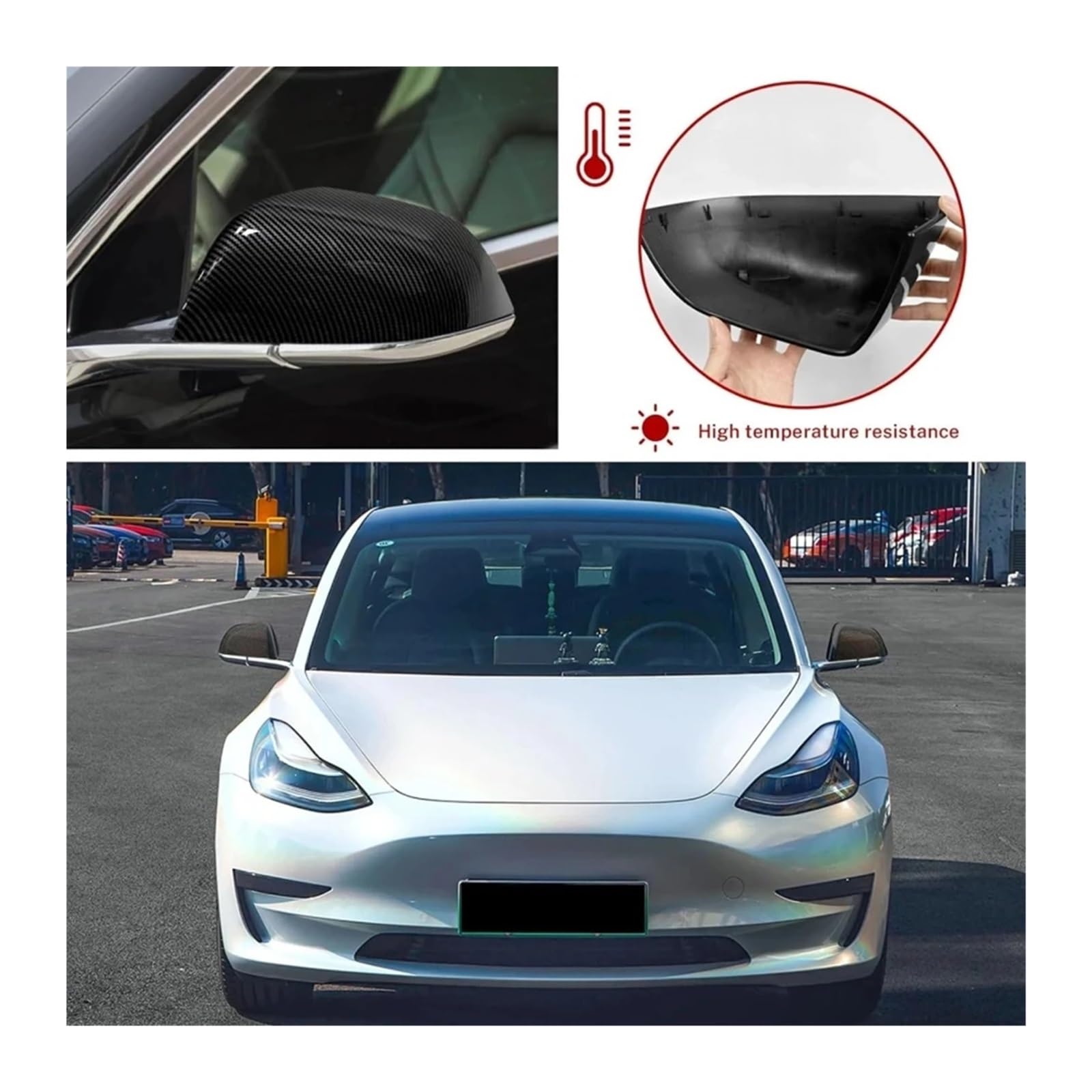 Amazon | 2PCSサイドミラーカバー、Tesla Model 3+ 2024 Highland ABS 