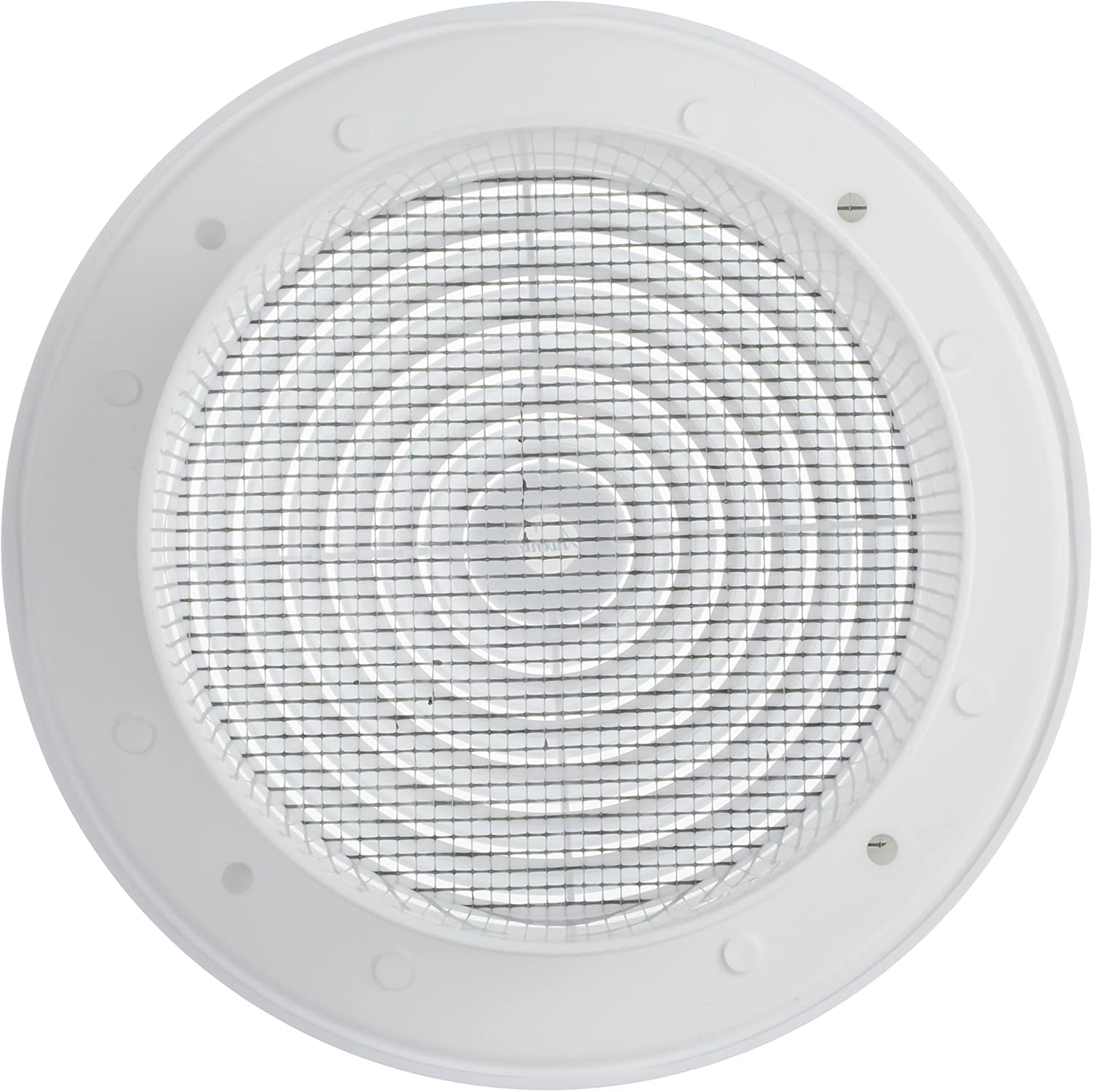 Vent Systems 4'' Inch White Round Plastic Ceiling Vent Cover - Dismantable Ceiling Air Grille with Nylon Screen - Air Vent Louver - Register Grill Cover, Exhaust Intake, Bathroom Home Office Kitchen