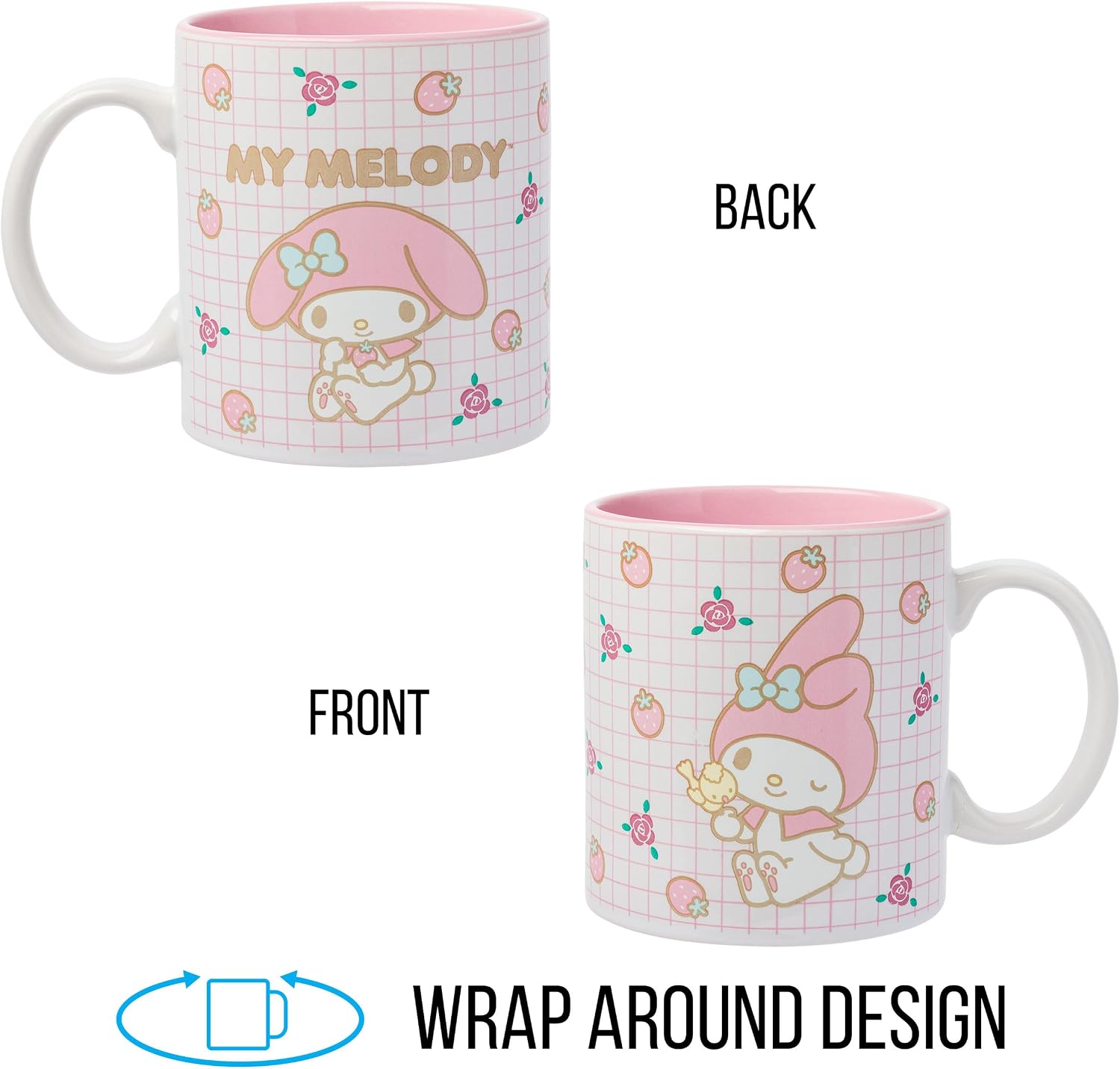 Silver Buffalo Sanrio Hello Kitty and My Melody Duo, Ceramic Mug, 20oz image 5