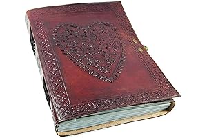 Handmade Heart Embossed Vintage Journal Photo Album with Lock