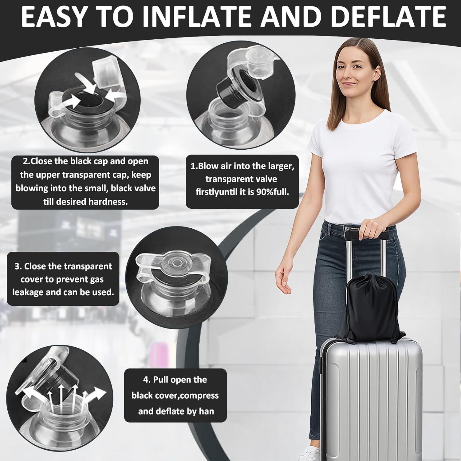 Inflatable Wedge Pillow for Leg Swelling - Inflatable Leg Elevating Pillow for After Surgery & Circulation,Wide Leg Pillow Elevation with Adjustable Sleep Mask for Traveling,Reading,Bed & Sofa Comfort