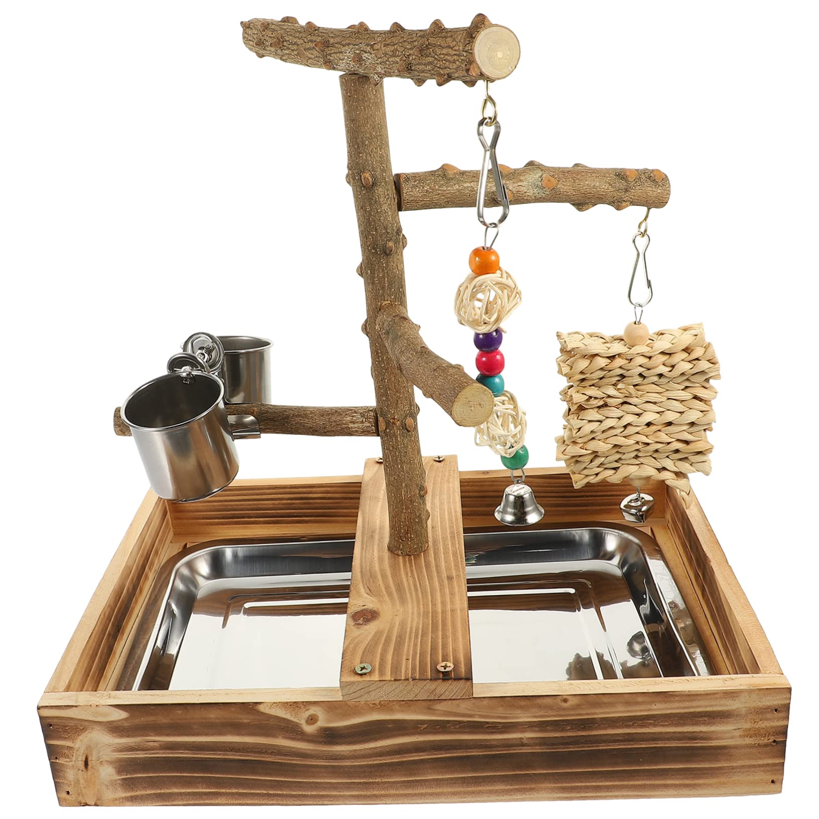 Angoily de Entrenamiento de Madera para Pájaros Juguete para Pájaros Zona para Accesorio para Jaula de Perchas para Soporte para Casa
