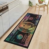 Vista 17 de JUST BREATHE Alfombras negras y doradas de 100 dólares, alfombra antideslizante con parte trasera de goma para cuarto de servicio, alfombra