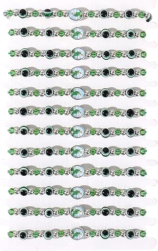 BONITTER 2412 pulseras mexicanas de la Virgen María San Judas para las mujeres, cuerda roja, mal de ojo, cuentas verdes, tobilleras, joyería