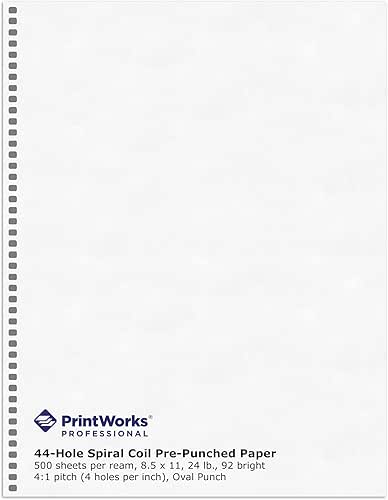 Printable Journal for Girls - Use it Over and Over 6 PrintWorks Professional Pre-Punched Spiral Binding Paper - 44-Hole (4:1 Pitch