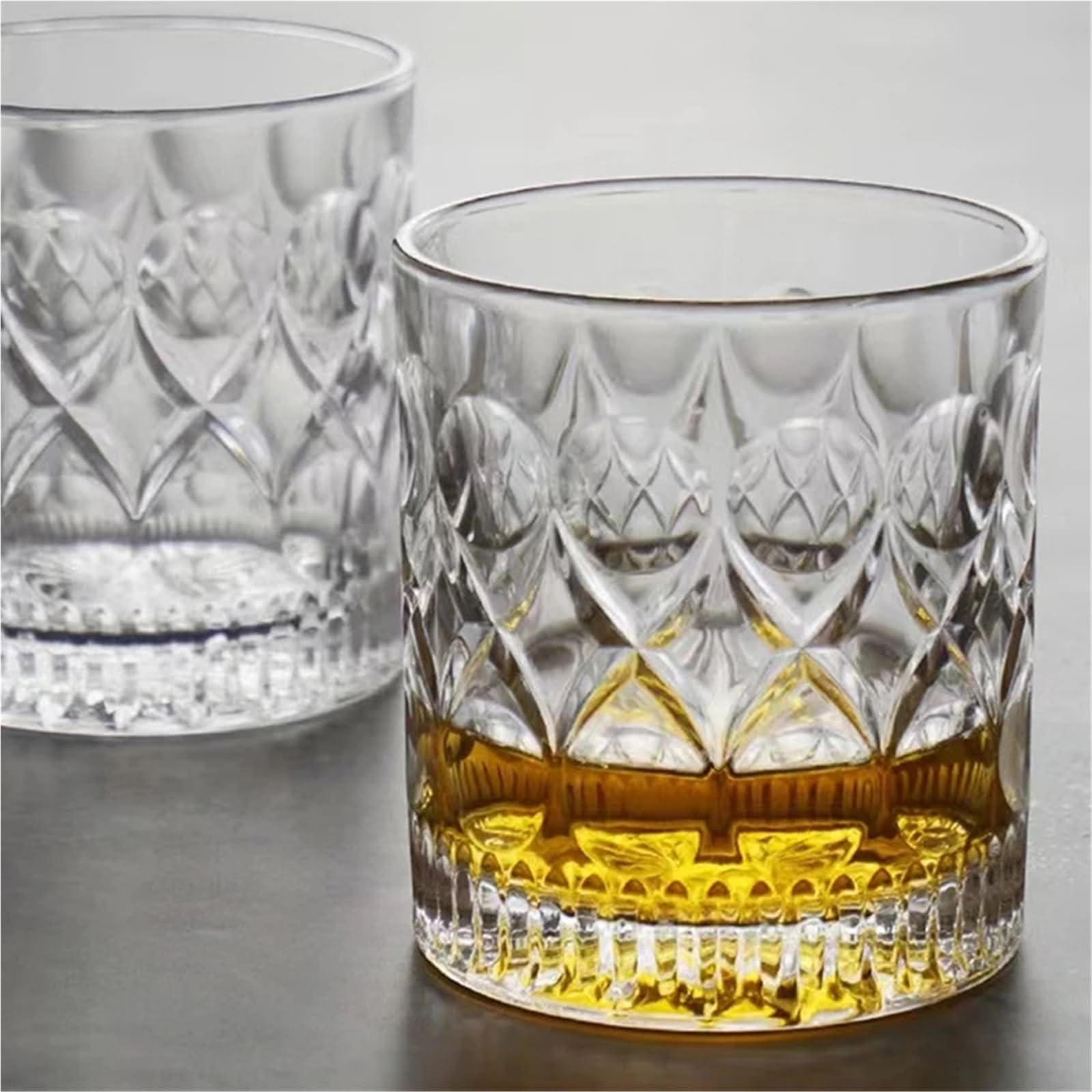 Kristallgläser Weingläser-Set, 360 ml, Trinkgeschirr, Glasbecher, Bar, klassisches Kristallglas, transparent, Bierbecher, Retro, einfarbig, Reliefbecher