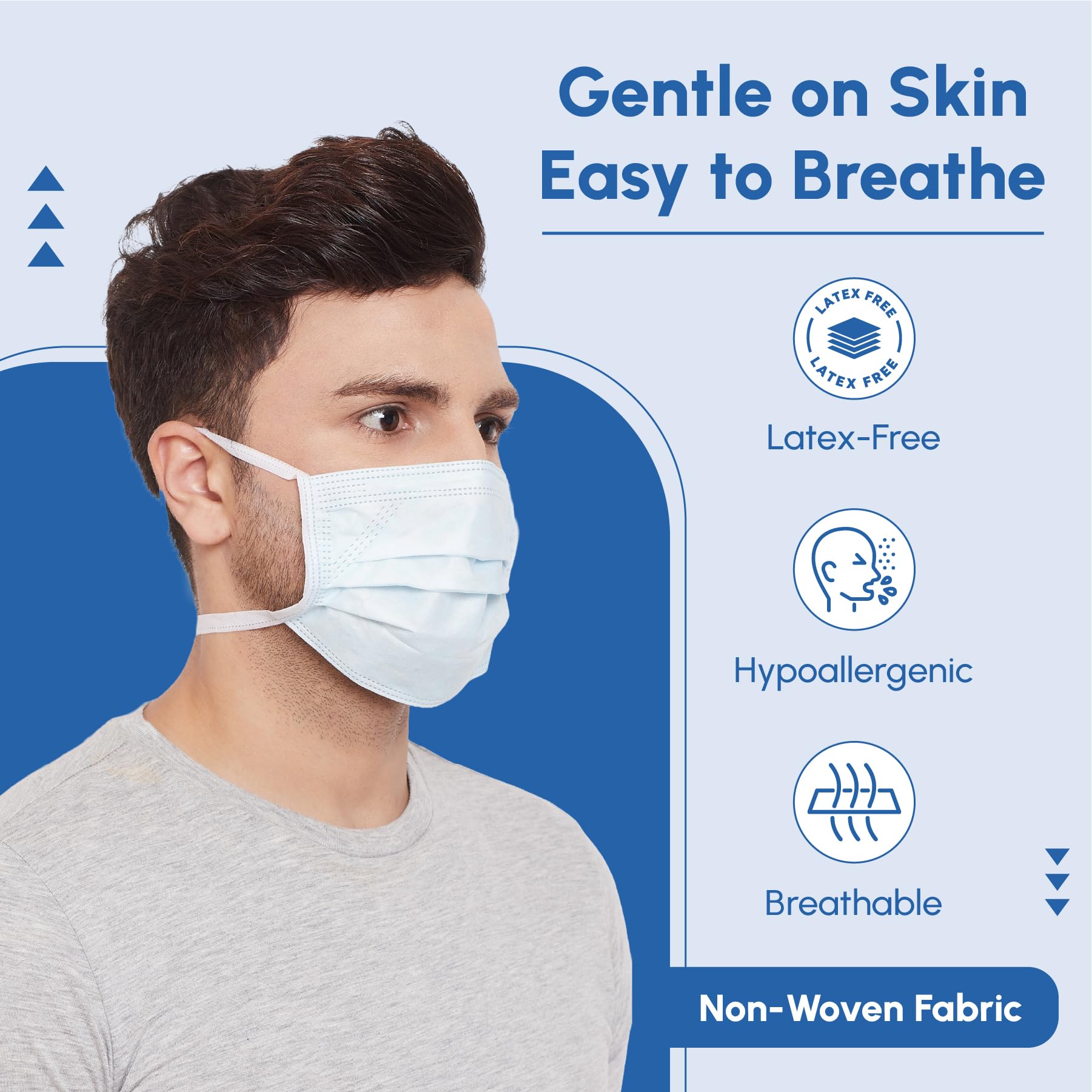 Romsons Guard Well 3 Ply Surgical Face Mask, Safe & Hygienic, 3 Layer with Melt Blown Filter (Pack of 1) 50 Pieces 4