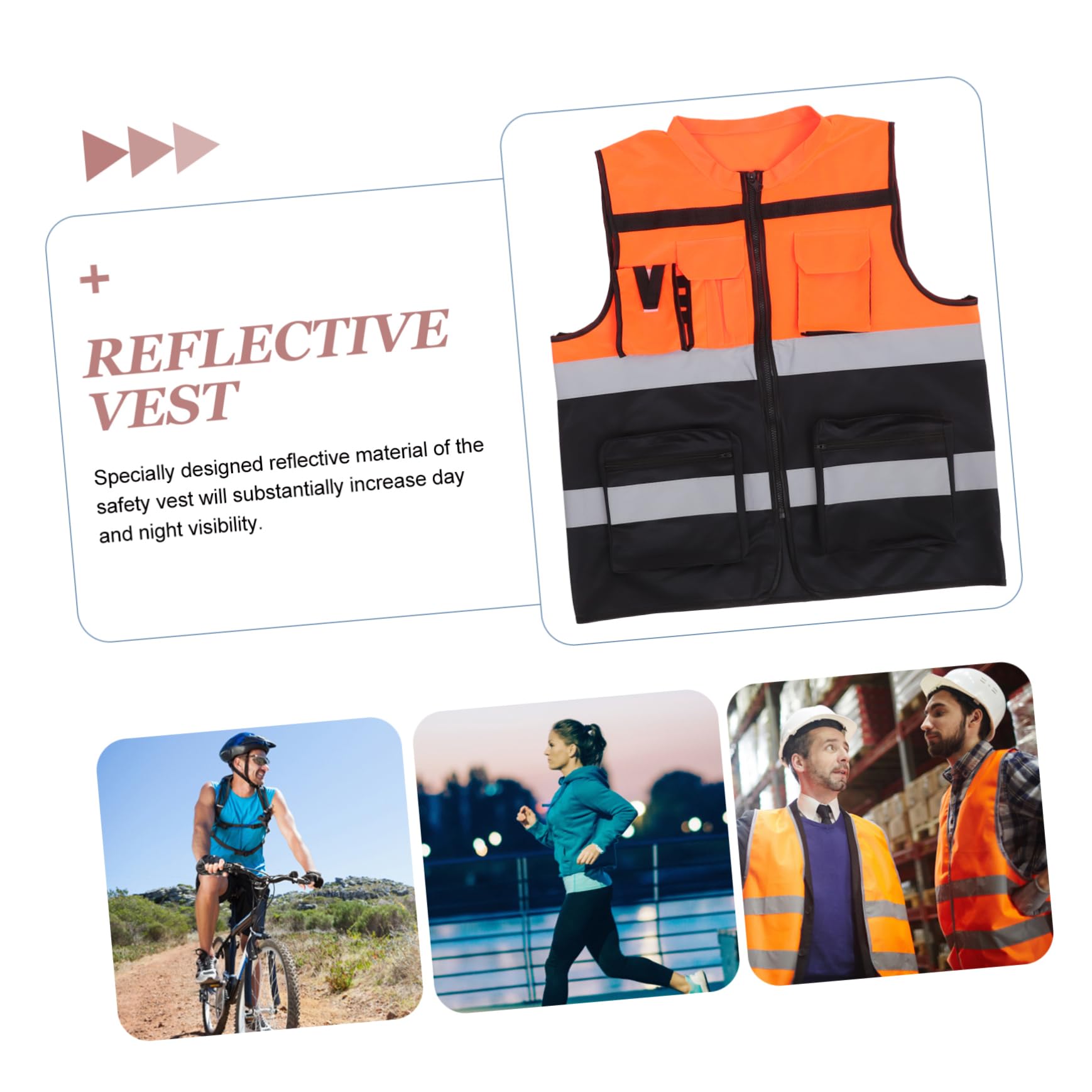 SHINEOFI Gilet Réfléchissant pour Activités Extérieures Gilet Haute Visibilité pour Cyclisme Course Fluorescent pour Travailleurs de Construction les Événements Nocturnes
