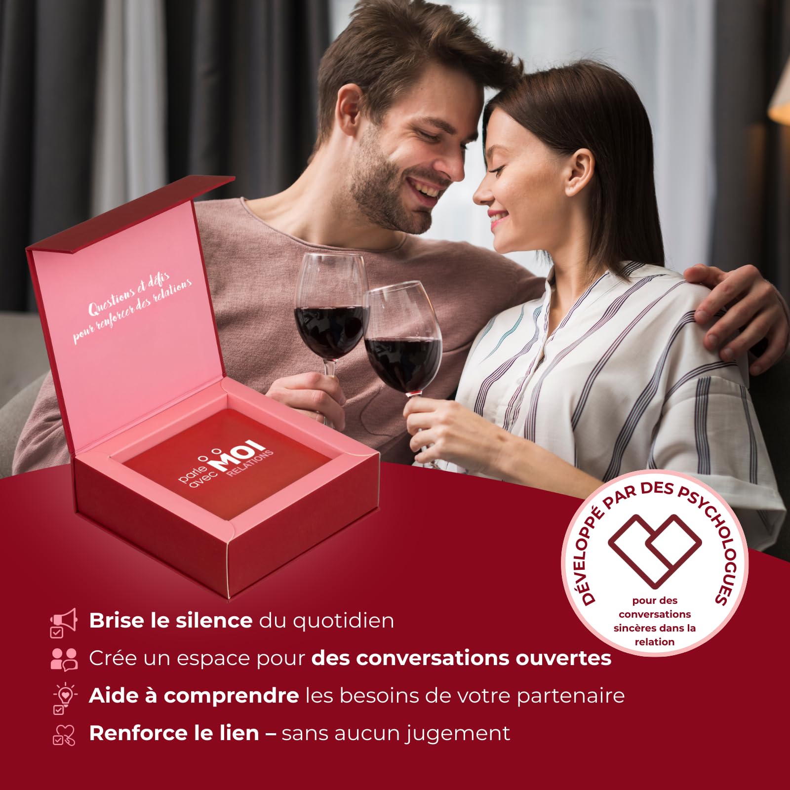 Parle Avec Moi Jeu Couple Romantique - Jeux Couple 50 Cartes pour des Échanges Passionnants et Plus de Complicité - Cadeau Couple Saint-Valentin - Jeu