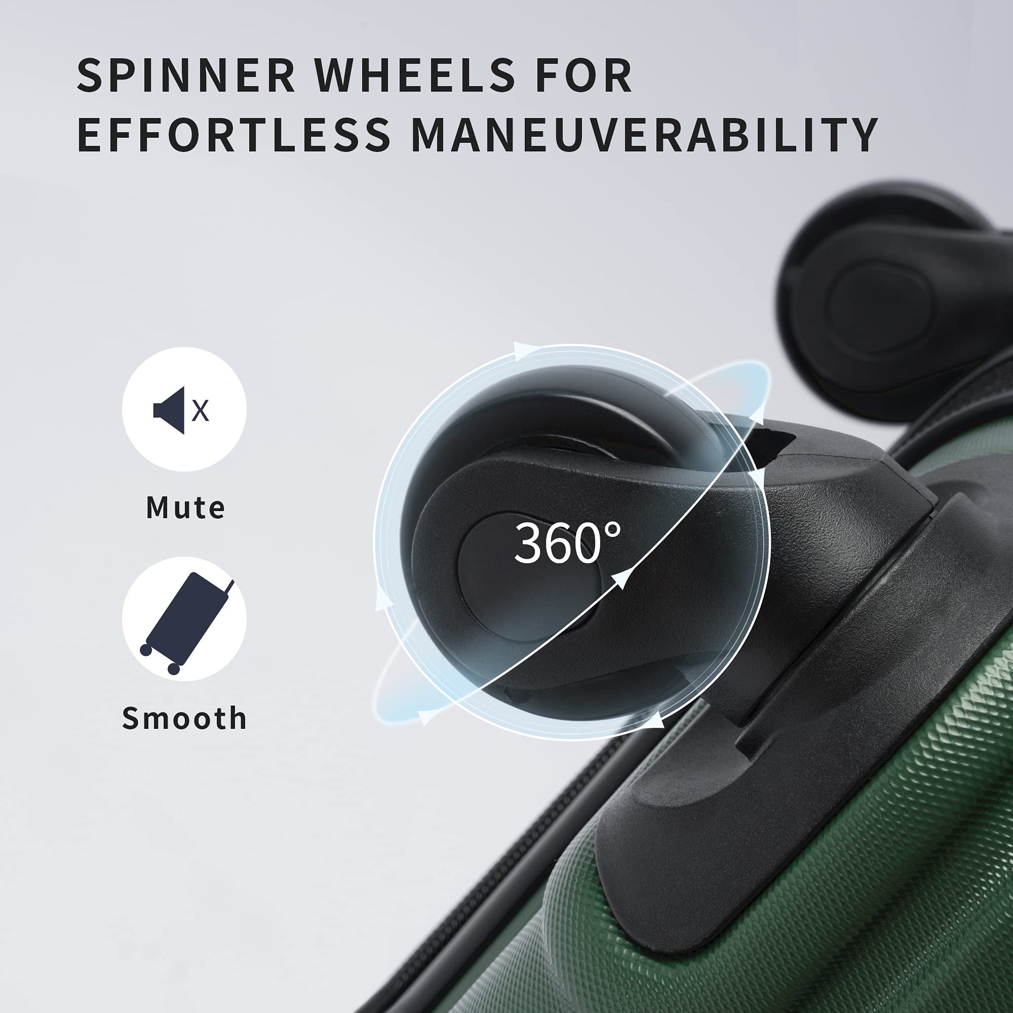 Merax Luggage Expandable Hardside Lightweight Spinner Suitcase with TSA Lock (Green)