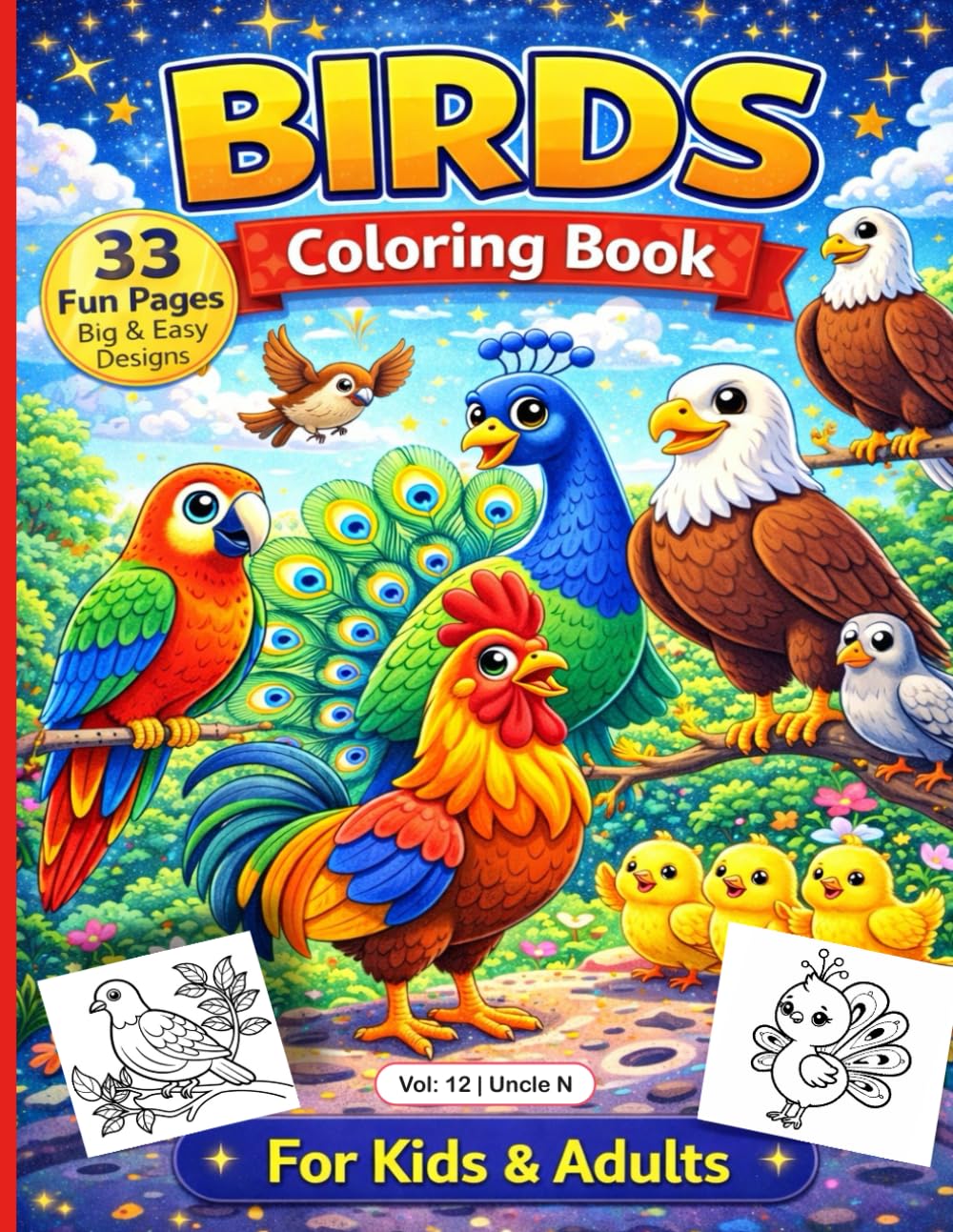 Birds Coloring Book: All types of Birds Drawing Coloring Book for Kids or Adults all Multi task, Relax, Create & Enjoy Every Page