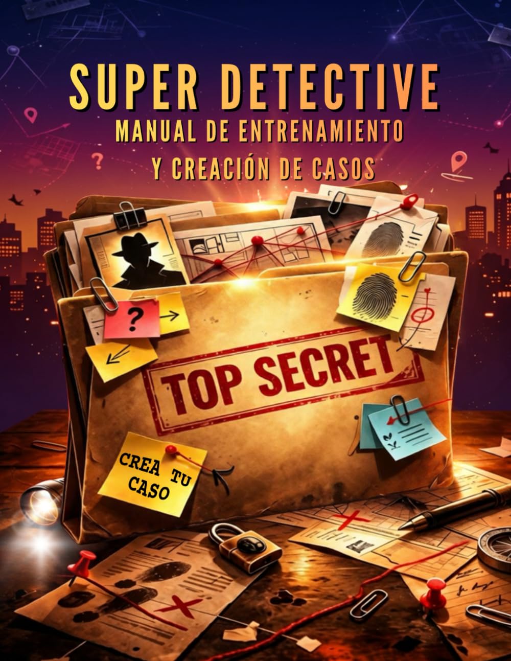 Super Detective: Manual de entrenamiento y creación de casos: ¡Crea tus propios casos! Aprende técnicas reales de espionaje, criptografía y lógica 100% sin pantallas para niños de 6 a 10 años.