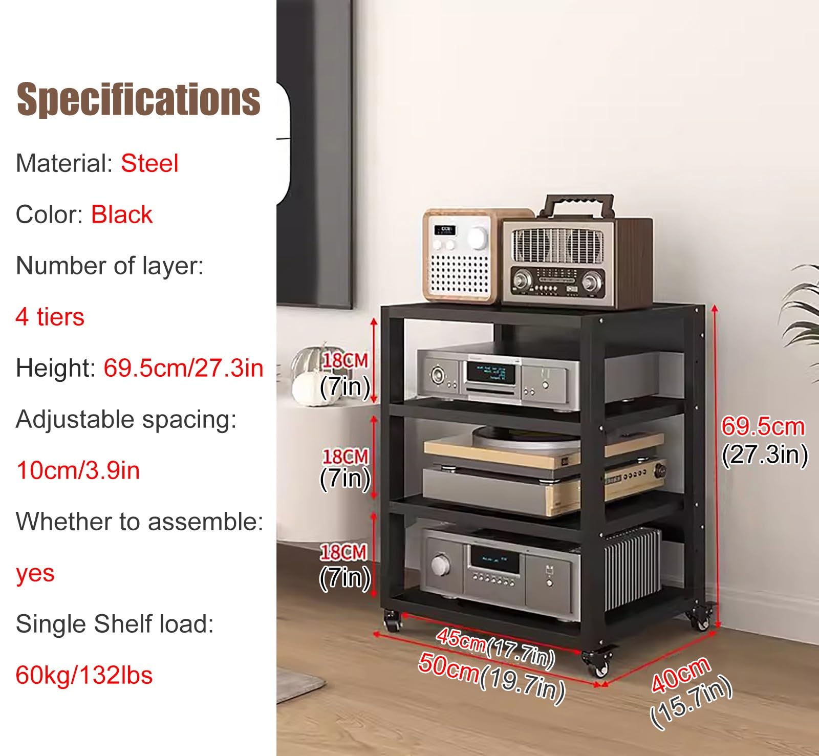(昭和レトロ) パイオニア☆オーディオラック☆キャスター付き☆音響収納ラック 昭和レトロ) パイオニア☆オーディオラック☆キャスター付き☆音響収納