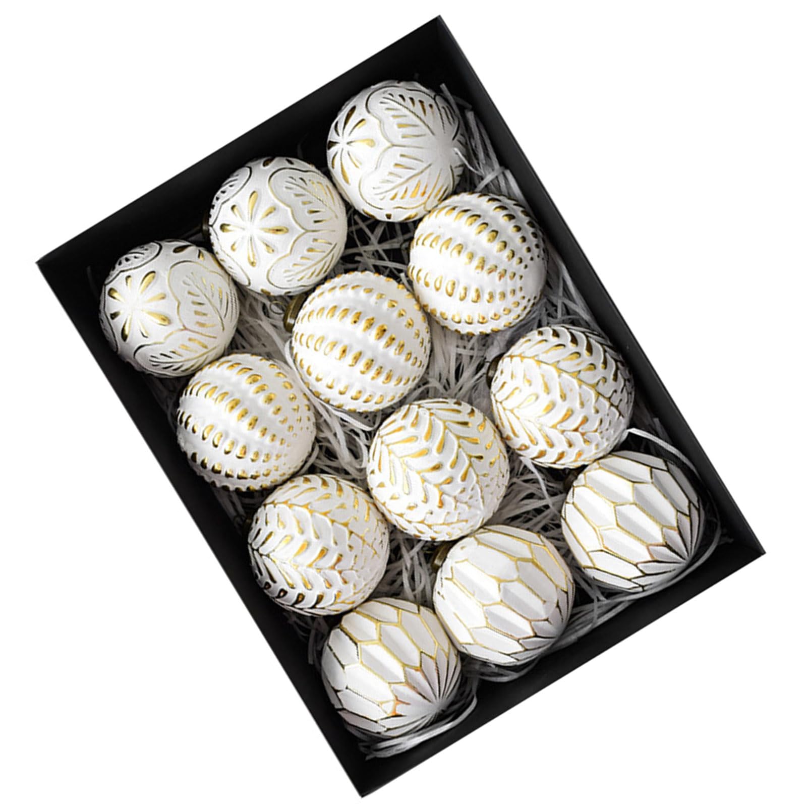 Tfaoys Gold 12Pcs Christmas Baubles Ball Christmas Tree Hanging Ornament For Tree Wreath Mantels Winter Holiday Party Centerpieces Ball Pack