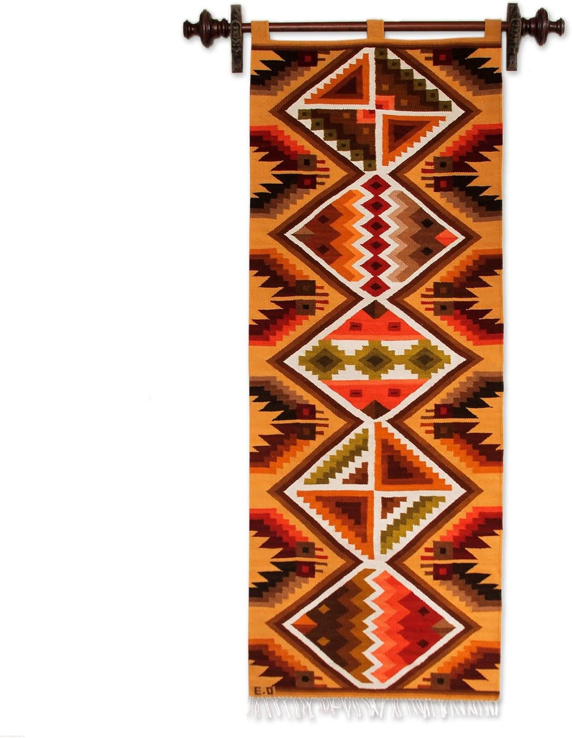NOVICA Warm Symmetry Wool Tapestry