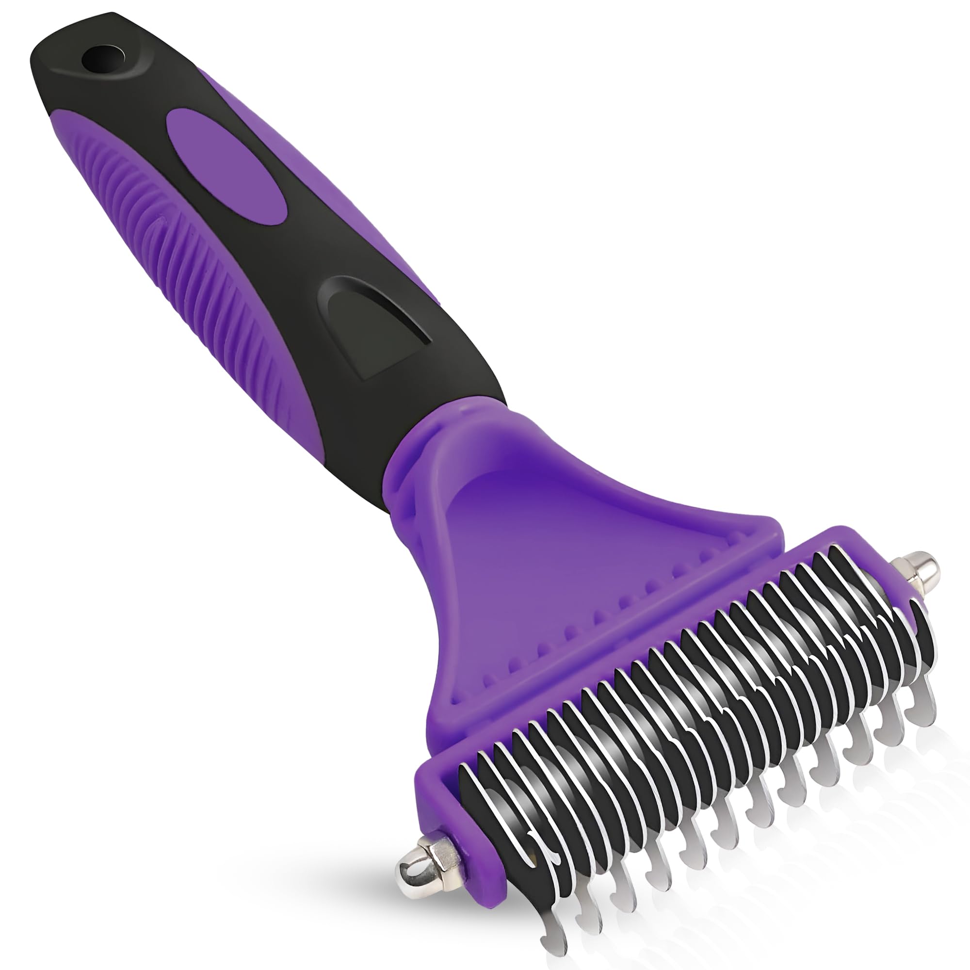 SVENTUS Cepillo para Perros y Gatos - Peine para Perros y Gatos que Quita Pelos Rápido y Sin Daño - Herramienta de Aseo Premium – Ideal para Mascotas de Pelo Corto o Largo (Violeta)