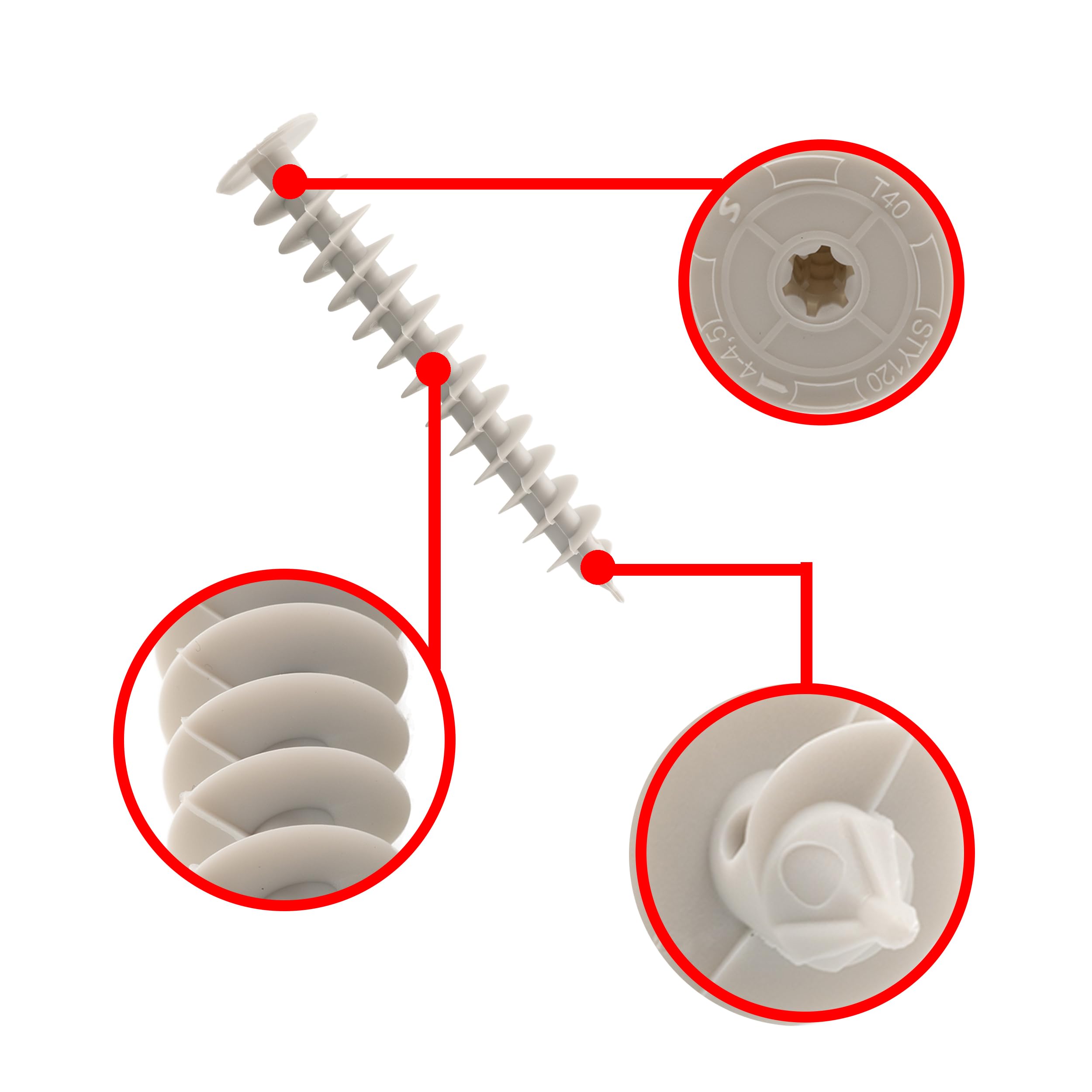 Taco para materiales aislantes Thermo sin puentes térmicas, instalación sin perforación previa ni herramientas especiales posible Espuma de poliestireno, taco espiral (25 x 120-25 Uds.)