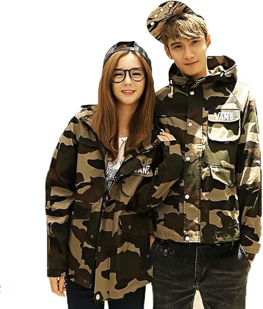 Amazon Co Jp Gudeke 迷彩柄 ジャケット ペアルック カモフラ柄 レディース トップス ミリタリー カモフラージュ 秋冬服 コート パーカースポーツウェア M 迷彩 ファッション