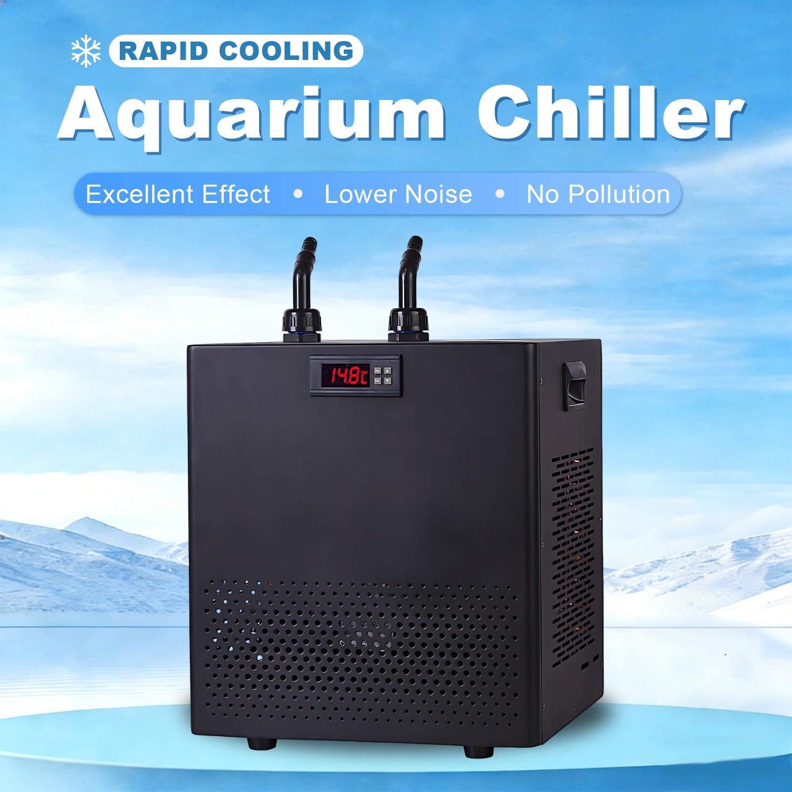 Enfriador de Agua para Acuario, Enfriador Acuario Profesional con Compresor Silencioso Y Bomba, Enfriador Acuario para Arrecifes, Camarones Y Acuicultura(300L)