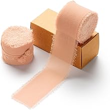 AOKSUNOVA Schleifenband 3,8cm x 12,6m Chiffonband Geschenkband Hochzeit Stoffband Rosegold